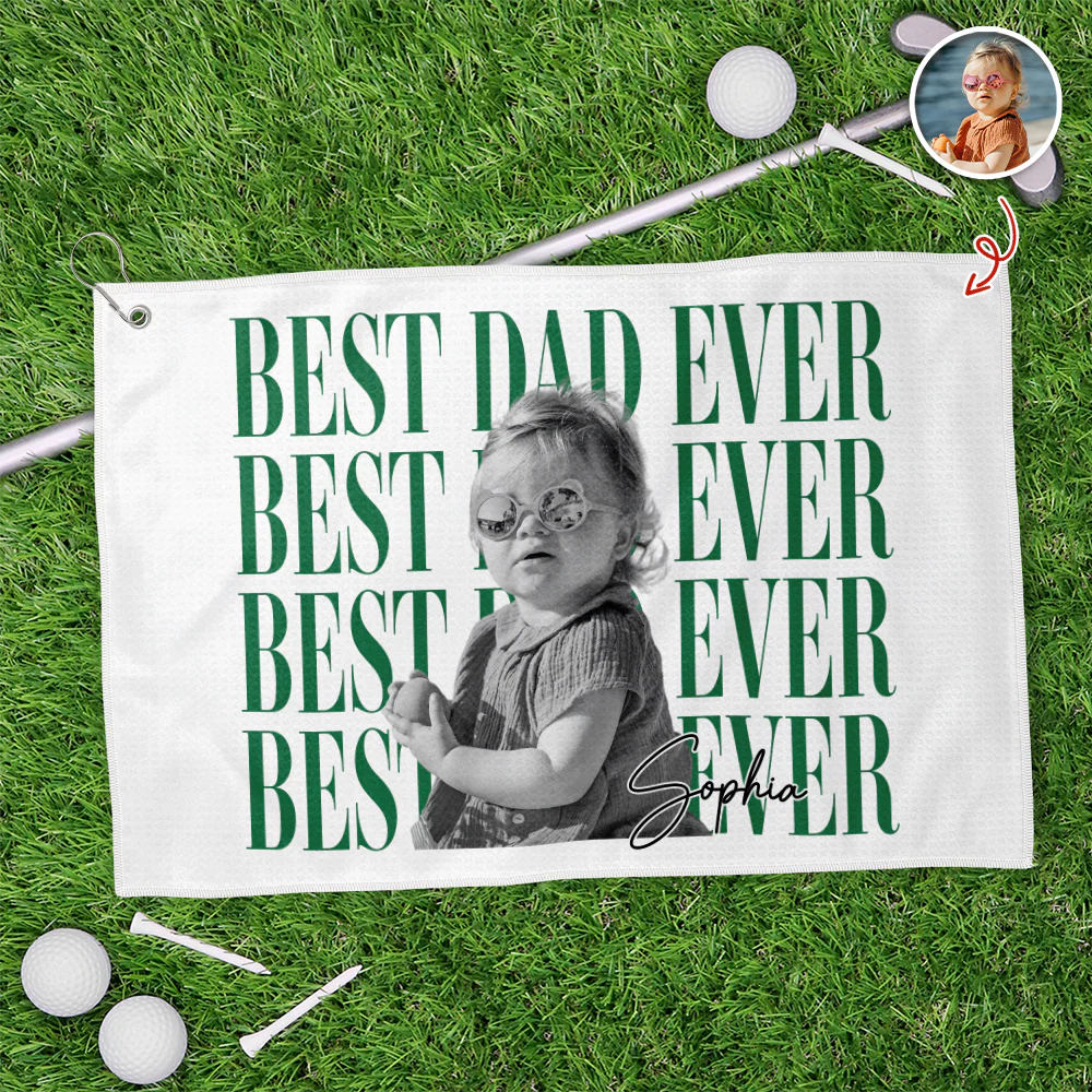 Personalized Vintage Photo Best Dad Ever Golf Towel For Golf Lovers For Father's Day Gift CH07 911504 - Image 4