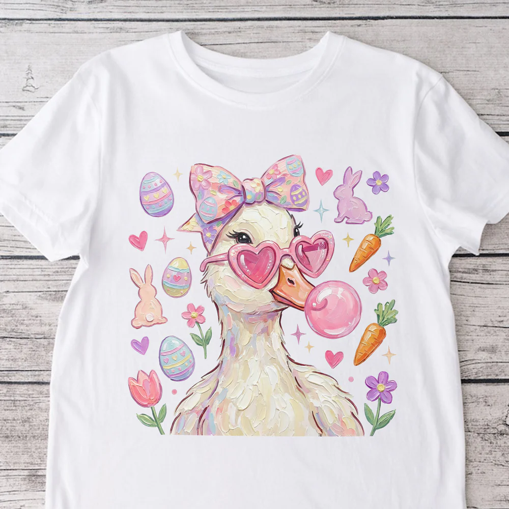 Preppy Easter Goose T-Shirt Coquette Christian Duck Shirt For Her CH07 910980 - Image 4
