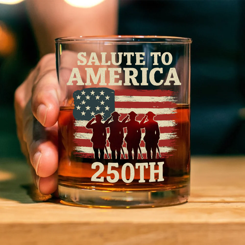 Salute To America Veteran Whiskey Glass Happy 250th Anniversary of America Gifts CH07 896726 - Image 2