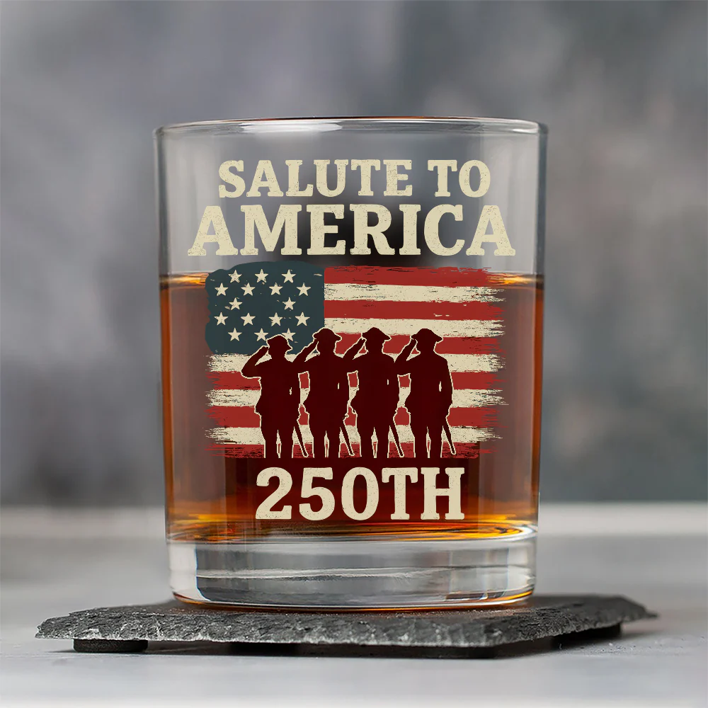 Salute To America Veteran Whiskey Glass Happy 250th Anniversary of America Gifts CH07 896726 - Image 3