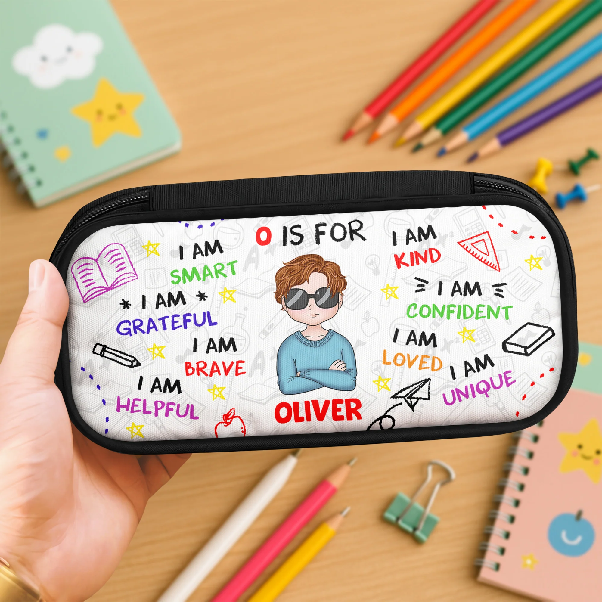 School Kid Affirmations - Personalized Pencil Case Back To School Gift For Daughter Son CH07 896262 - Image 2