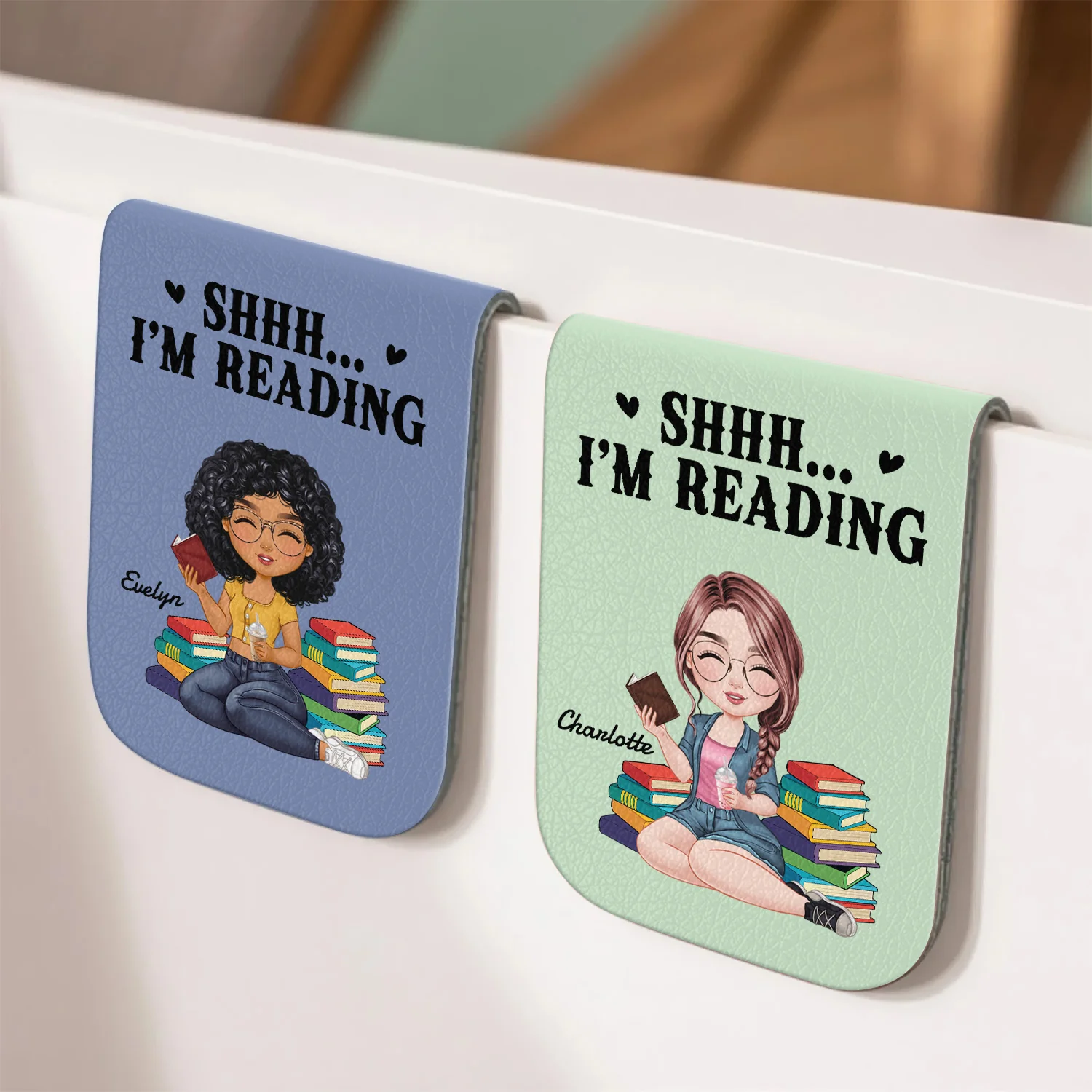 Shhh....I'm Reading Personalized Leather Magnetic Bookmark Funny Gifts For Book Lovers CH07 899490 - Image 4