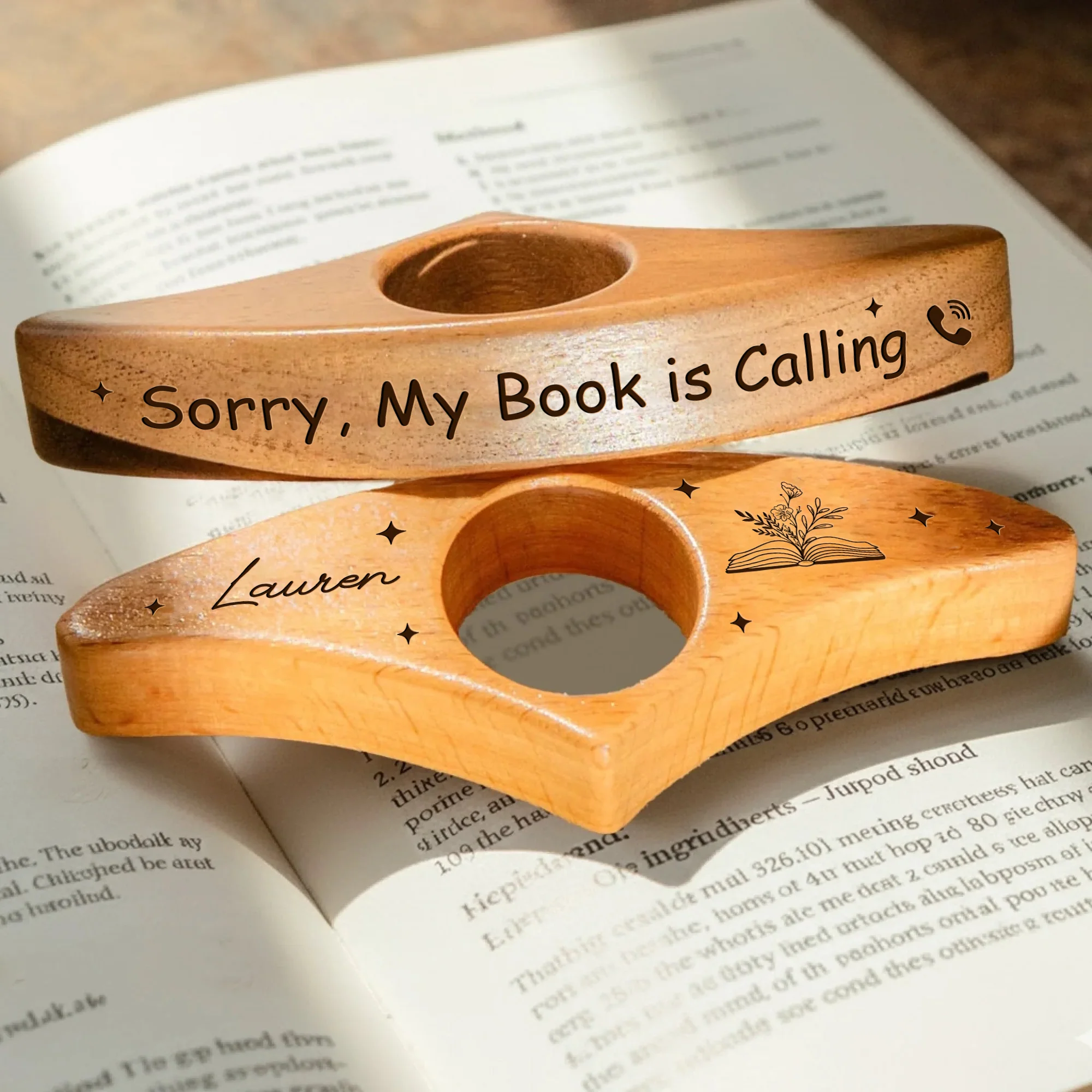 Sorry, My Book is Calling Personalized Engraved Book Page Holder Funny Gifts For Book Lovers CH07 899558 - Image 2