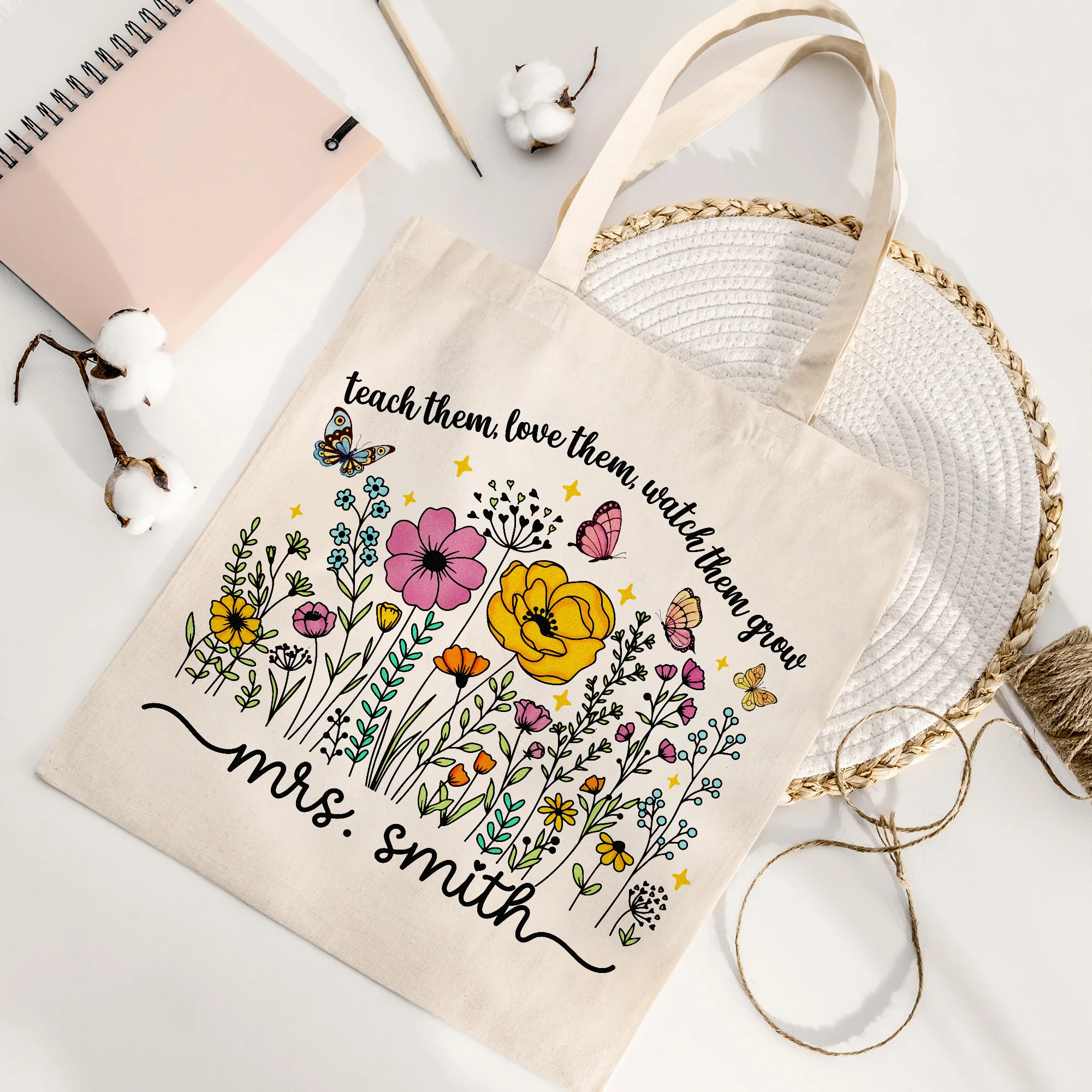 Teach Them Love Them Watch Them Grow Teacher Tote Bag Appreciation Gift For Teacher CH07 896150 - Image 3
