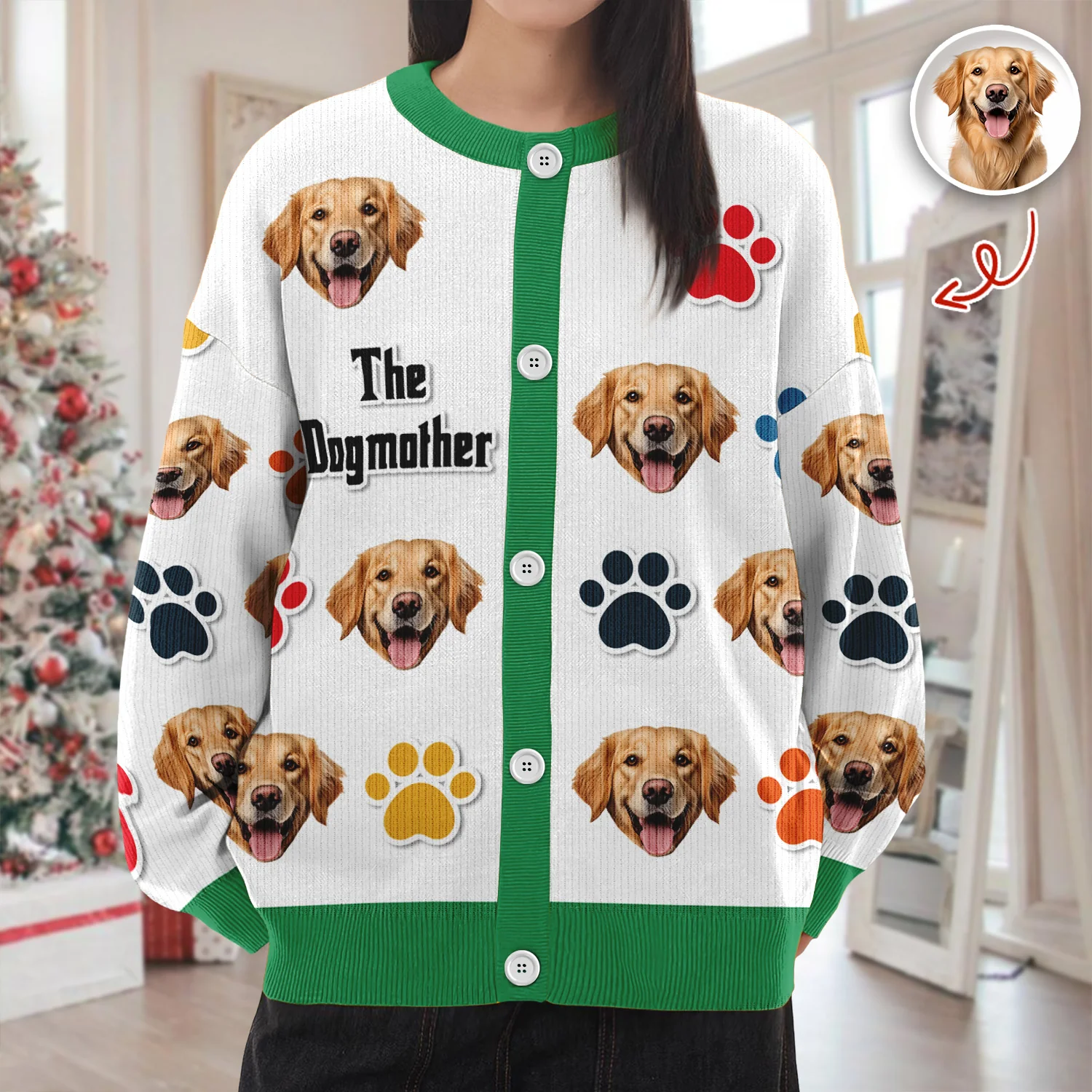 The Dogmother - Custom Dog Cat Photo Cardigan Gift For Dog Cat Lovers CH07 899728 - Image 2