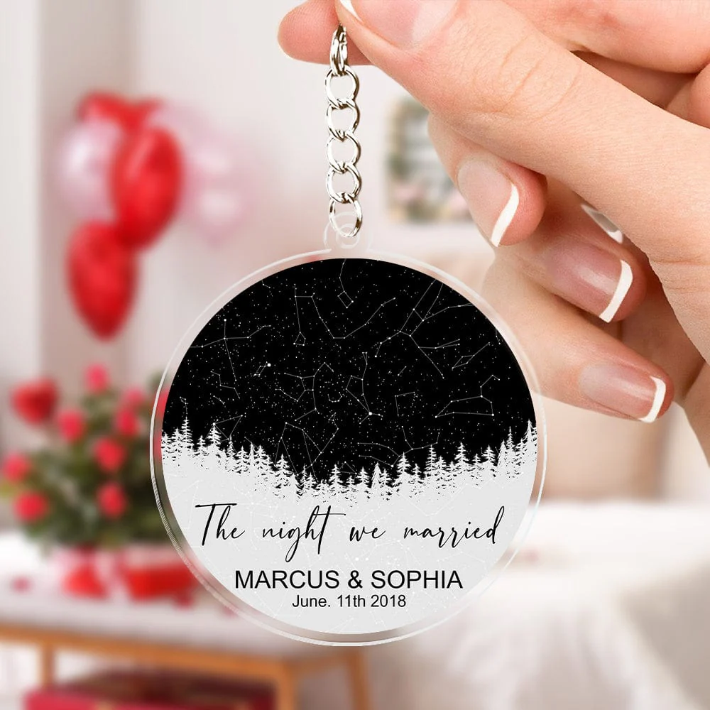 The Night We Met Personalized Star Map Acrylic Keychain Couple Anniversary Gift LM32 895112 - Image 2