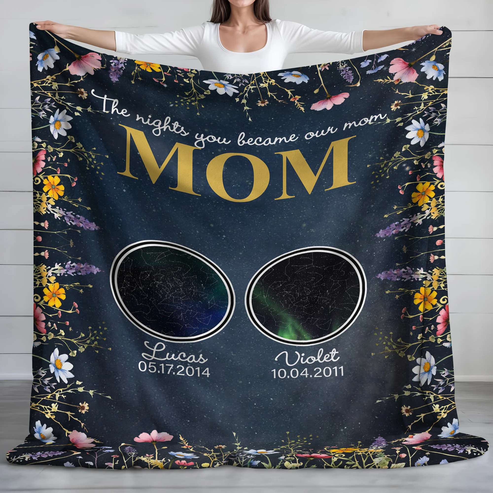 The Night You Became Mom Grandma Personalized Star Map Blanket Mother's Day Gift CH07 895296 - Image 4