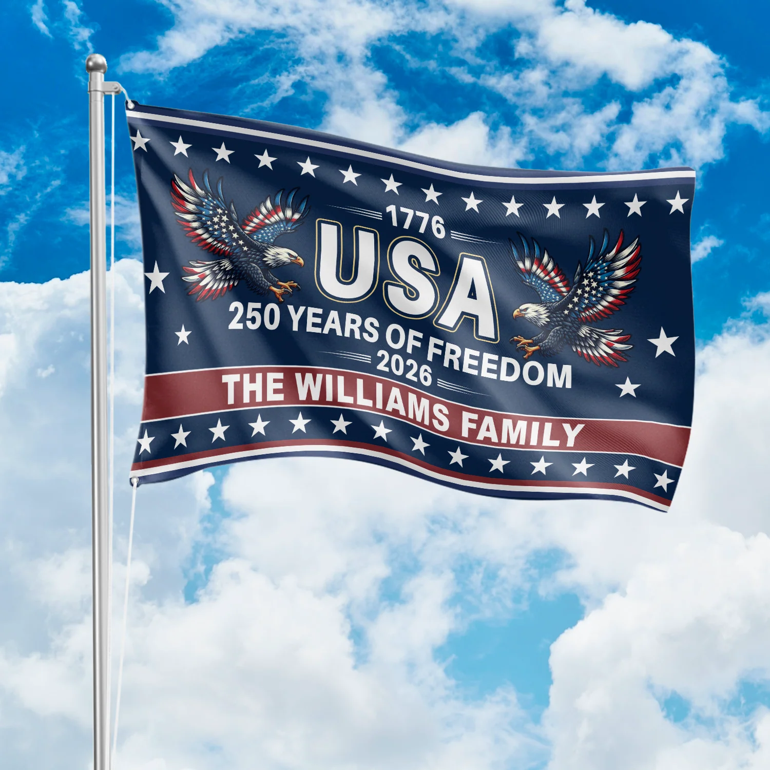 US 250th Anniversary 1776-2026 Patriotic 250 Years Of Freedoms House Flag CH07 899614 - Image 5