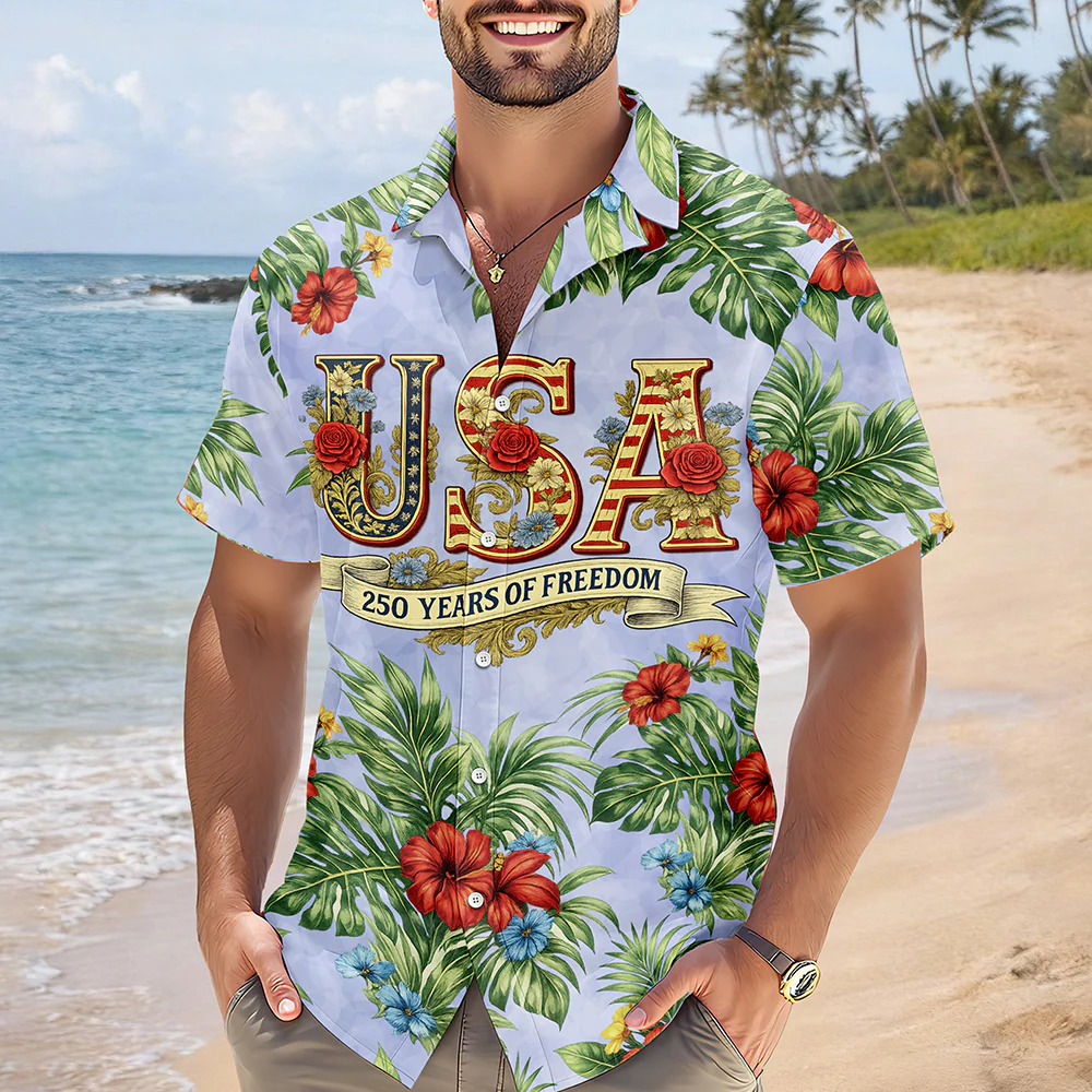 USA 250 Years of Freedom Hawaiian Shirt For Independence Day 2026 CH07 910410 - Image 2
