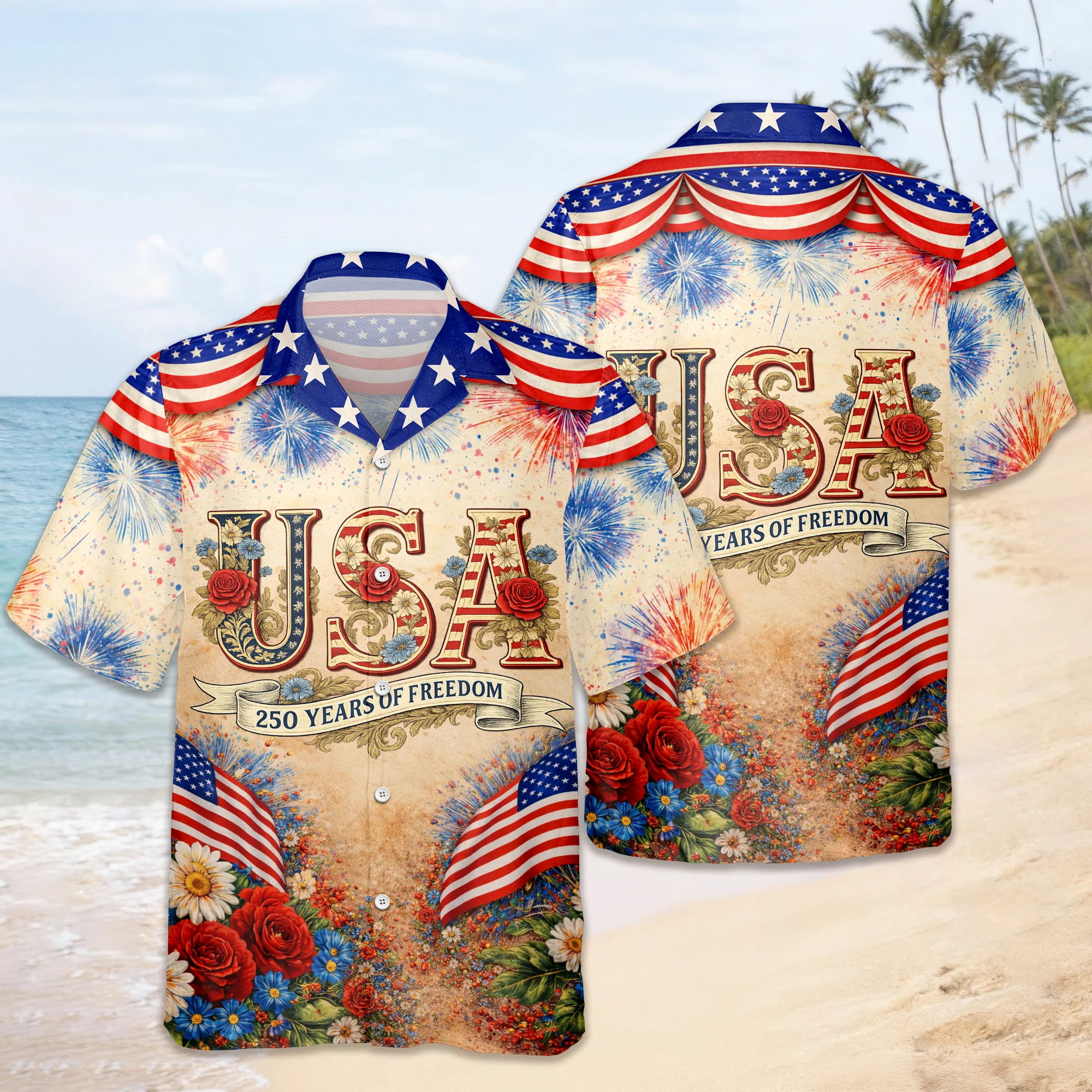 USA 250 Years of Freedom Hawaiian Shirt For Independence Day 2026 CH07 910410 - Image 8