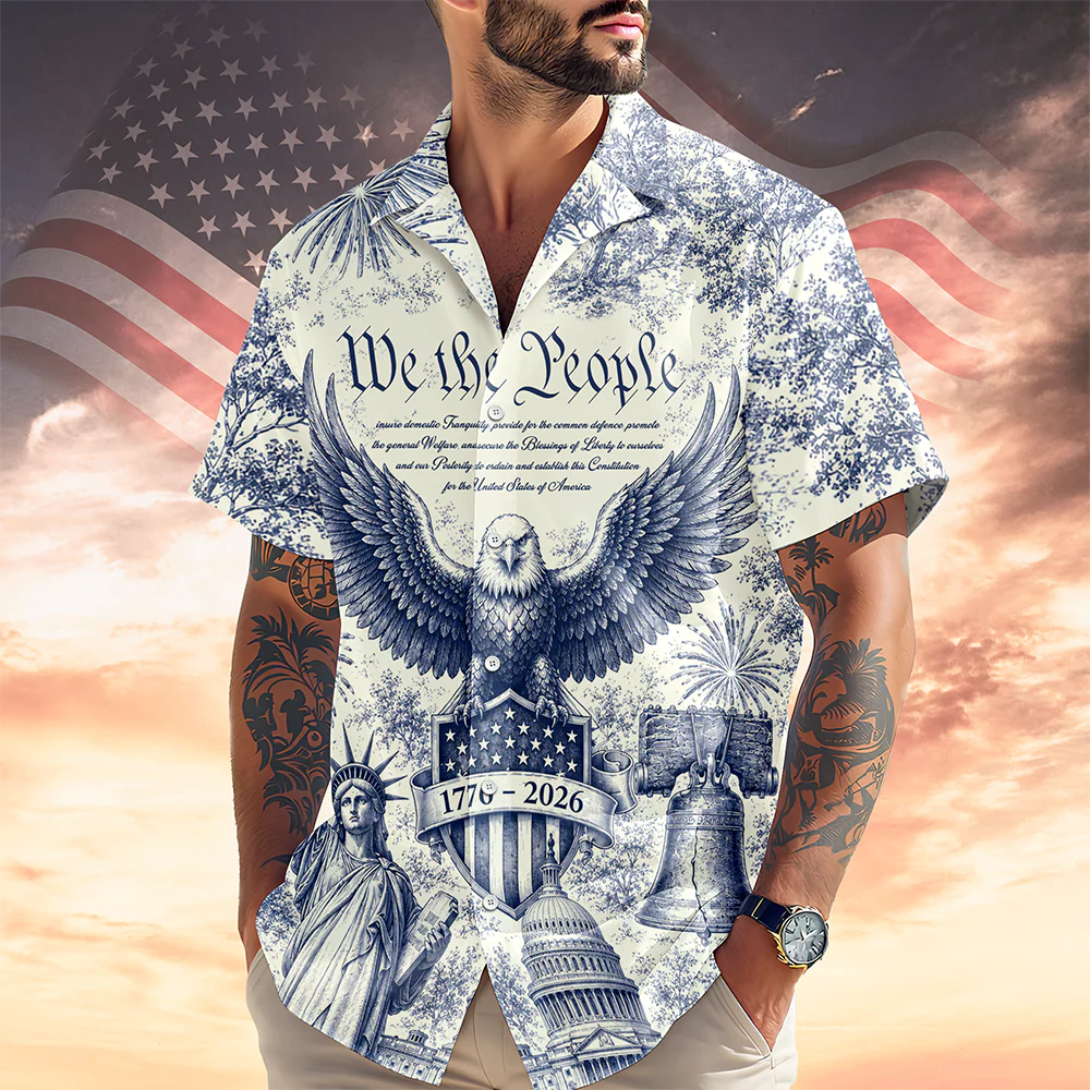 USA 250 Years Of Freedom - We The People Toile De Jouy Style Patriotic Hawaii Shirt Patriotic 4th Of July Hawaii Shirt CH07 911614 - Image 9
