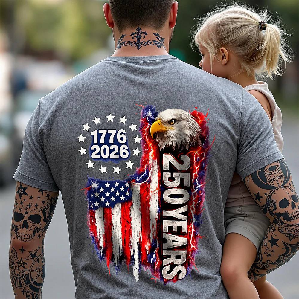 USA 250th Anniversary 1776 2026 Eagle T-Shirt Back CH07 910854 - Image 5