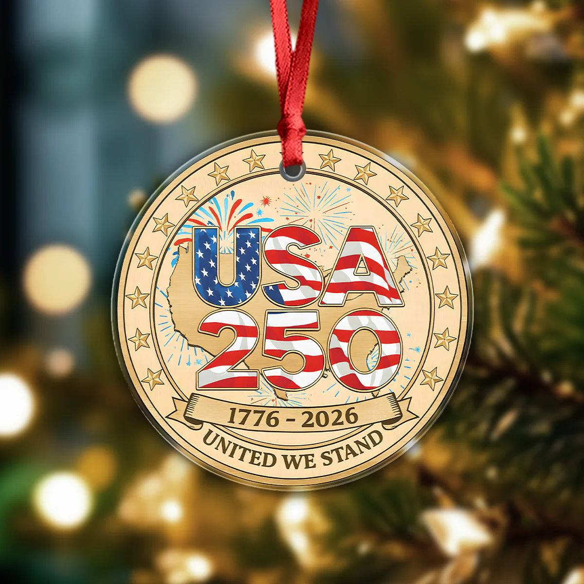 USA 250th Anniversary Acrylic Ornament 250 Years of The United States Patriotism Gifts CH07 899606 - Image 2