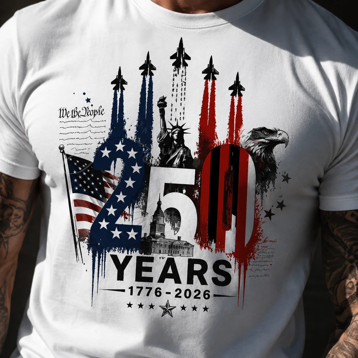 USA 250th Anniversary Bright Shirt Semiquincentennial 1776-2026 T-Shirt CH07 911710 - Image 3