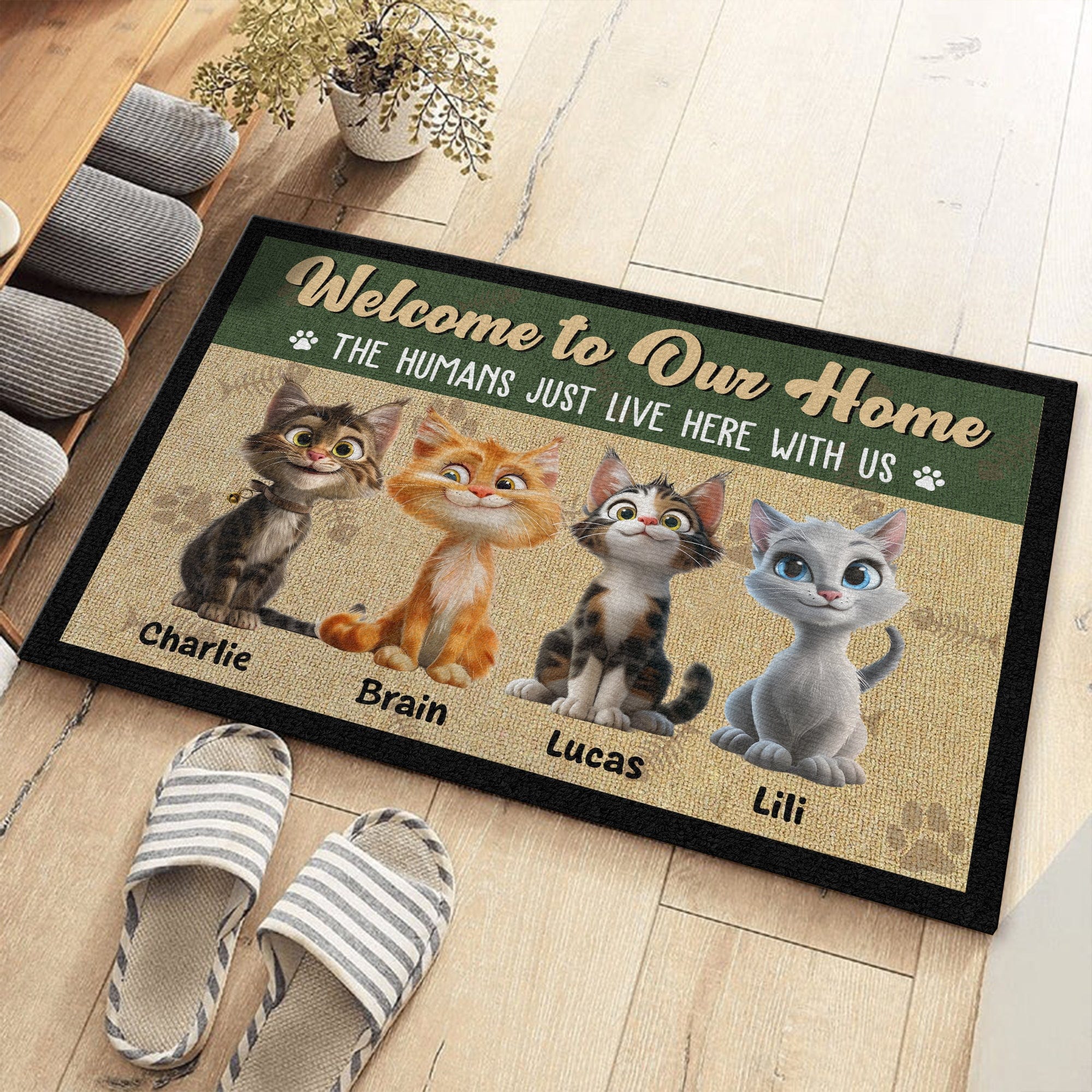 Welcome To Our Home, The Humans Just Live Here With Us Personalized Doormat Cat Lovers Gift CH07 895242 - Image 4