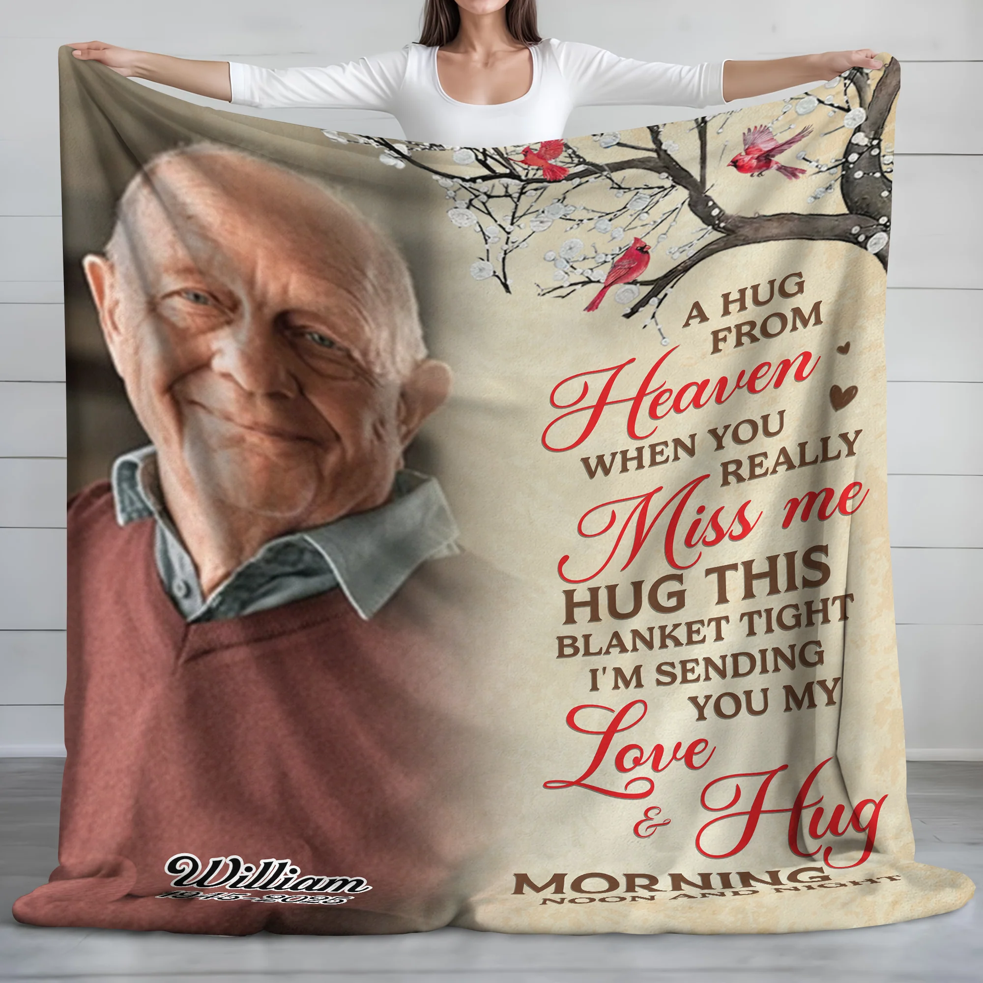 When You Really Miss Me Hug This Blanket Custom Memorial Photo Blanket CH07 896494 - Image 4