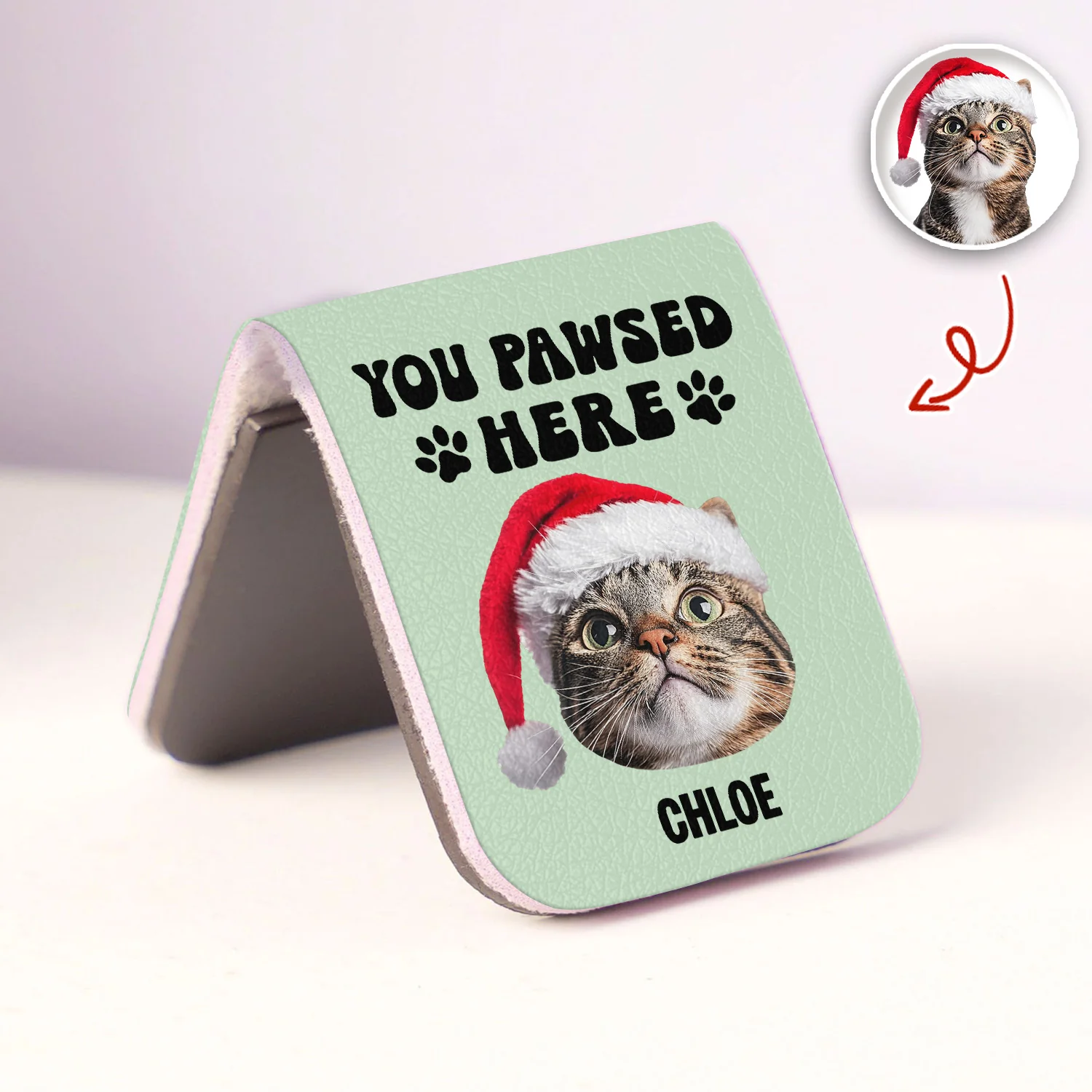 You Pawsed Here Custom Cat Photo Leather Magnetic Bookmark For Book Lovers, Cat Lovers CH07 899568 - Image 6
