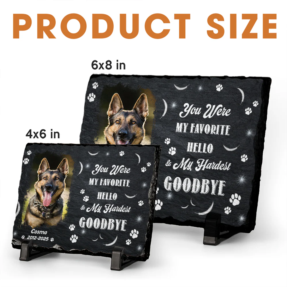 You Were My Favorite Hello Custom Dog Cat in Heaven Photo Rectangle Shaped Stone With Stand Memorial Gift CH07 895482 - Image 6