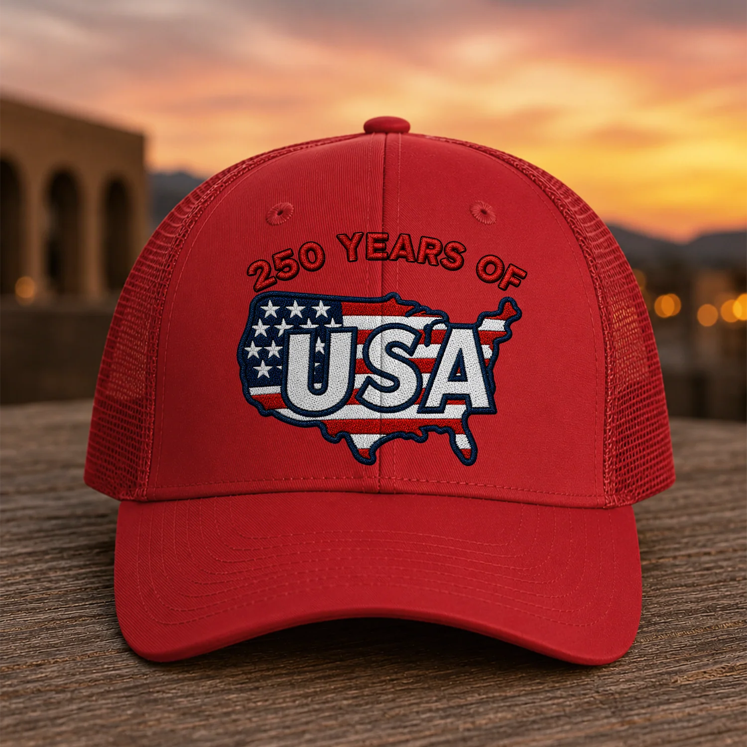 250 Years Of America Embroidered Trucker Hat CH07 911942 - Image 3