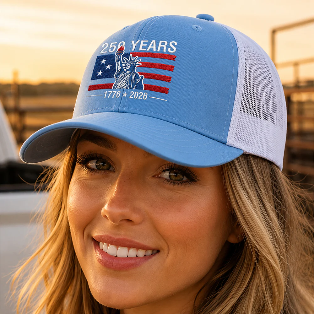 250 Years Of America Trucker Hat, Patriotic USA Hat HA75 921666 - Image 2