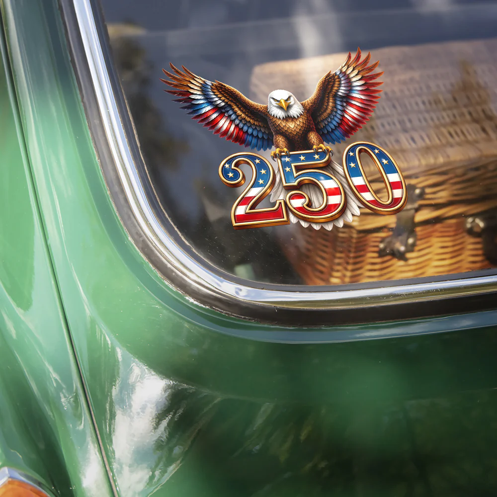 250th Anniversary Patriotic Eagle Badge Car Window Decal Sticker CH07 911682 - Image 2