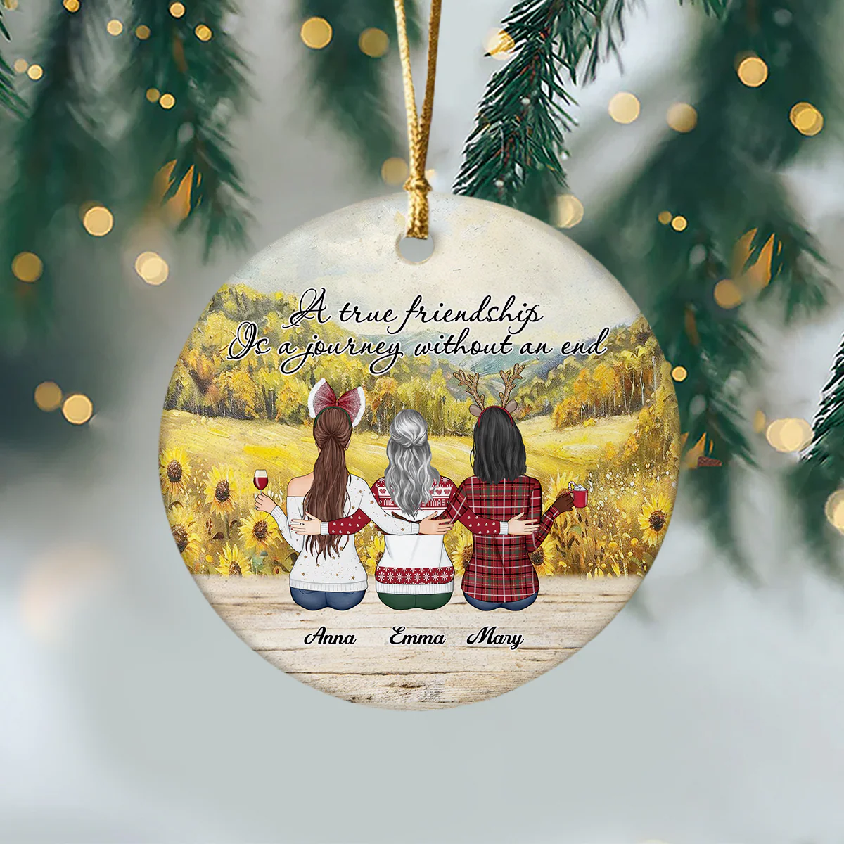 A True Friendship Is A Journey Without An End Personalized Ceramic Ornament For Besties, Friends HA75 897446 - Image 9