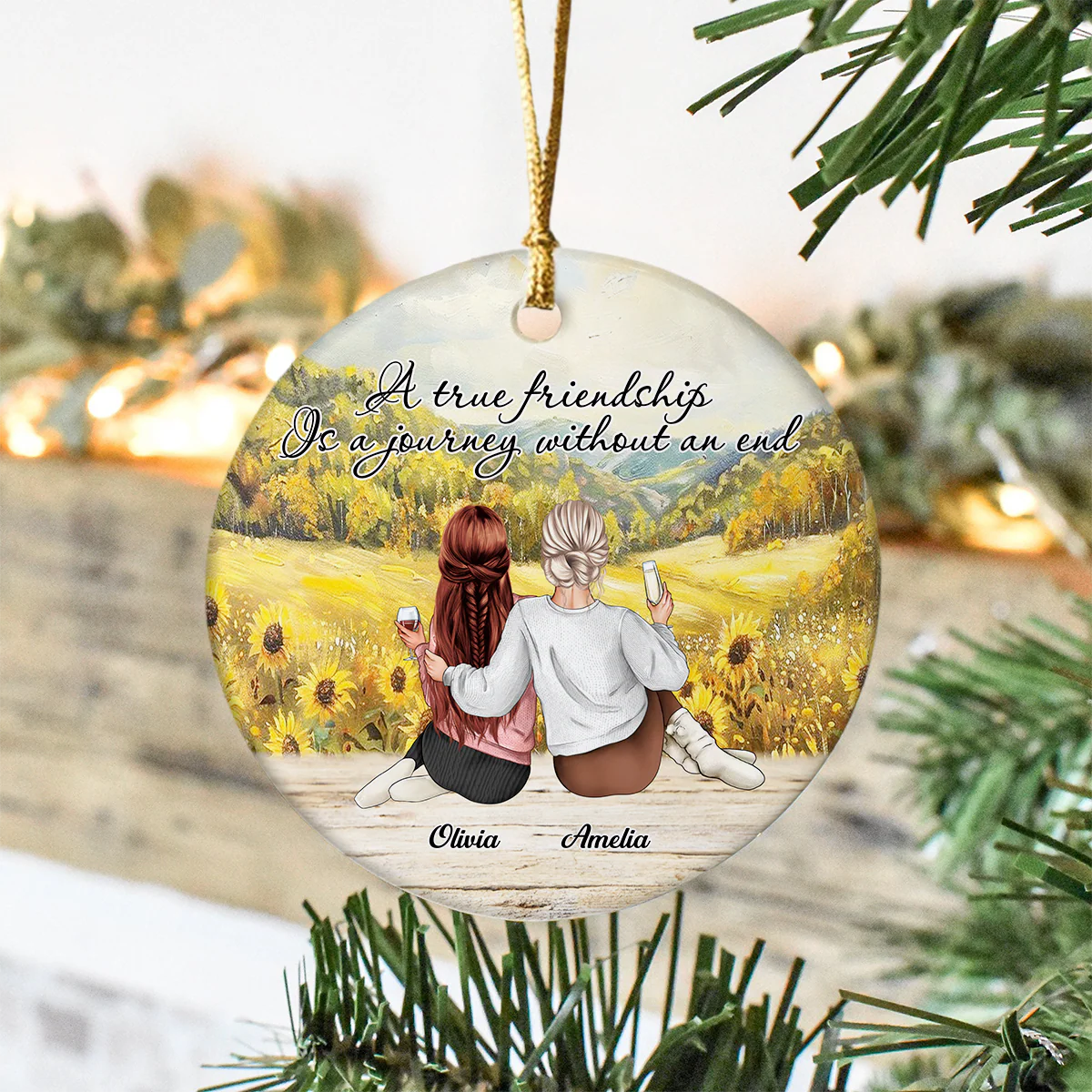A True Friendship Is A Journey Without An End Personalized Ceramic Ornament HA75 897444 - Image 4