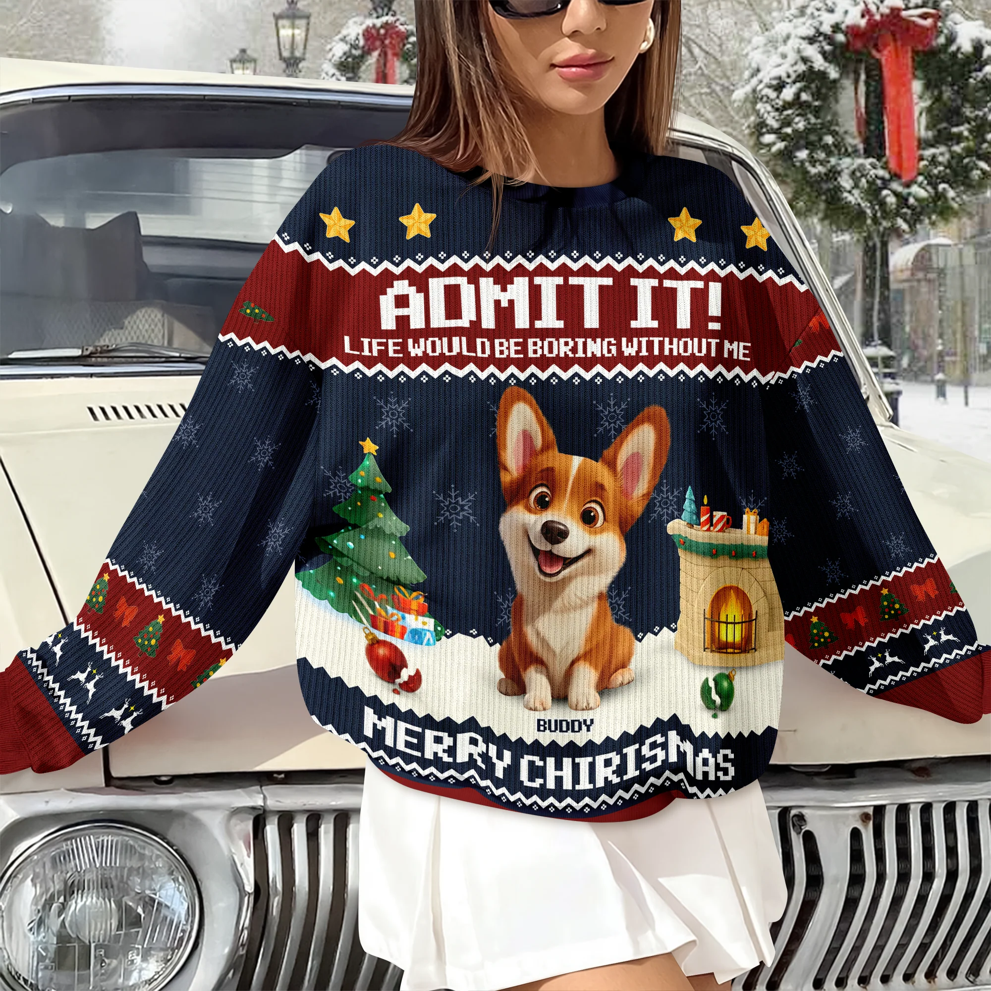 Admit It Life Would Be Boring Without Me Personalized Ugly Sweater CH07 899714 - Image 7