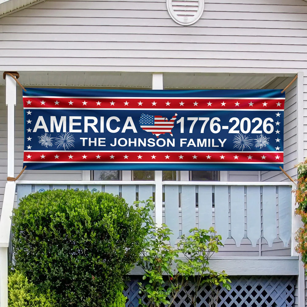 America 1776-2026 USA 250 Years Birthday Freedom American Map Patriotic Banner HA75 898782 - Image 3