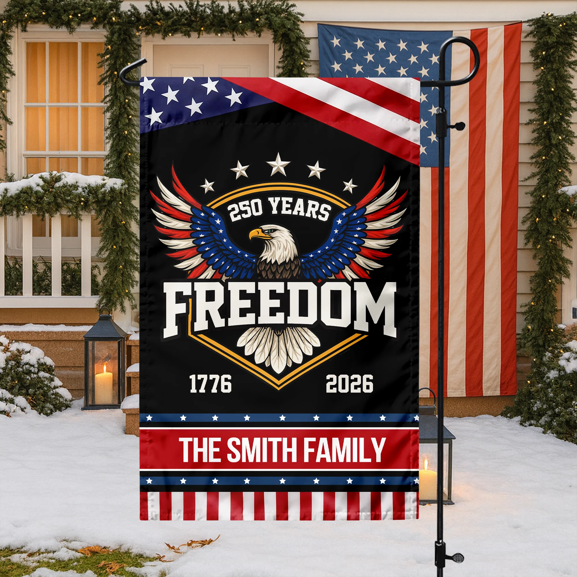 250 Years of Freedom America 1776–2026 Anniversary Garden Flag HA75 898660 - Image 2