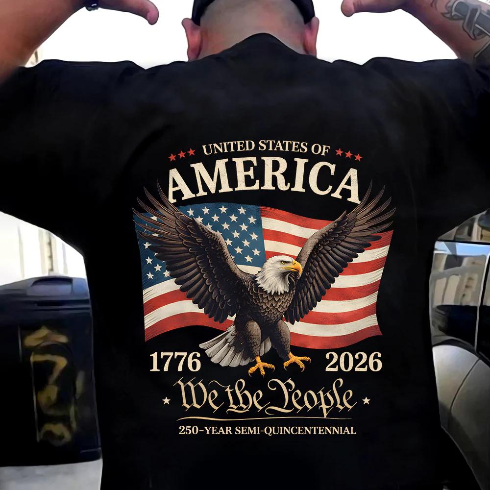 America 250th Anniversary We The People Patriotic Eagle Back Shirt HA75 920938 - Image 2