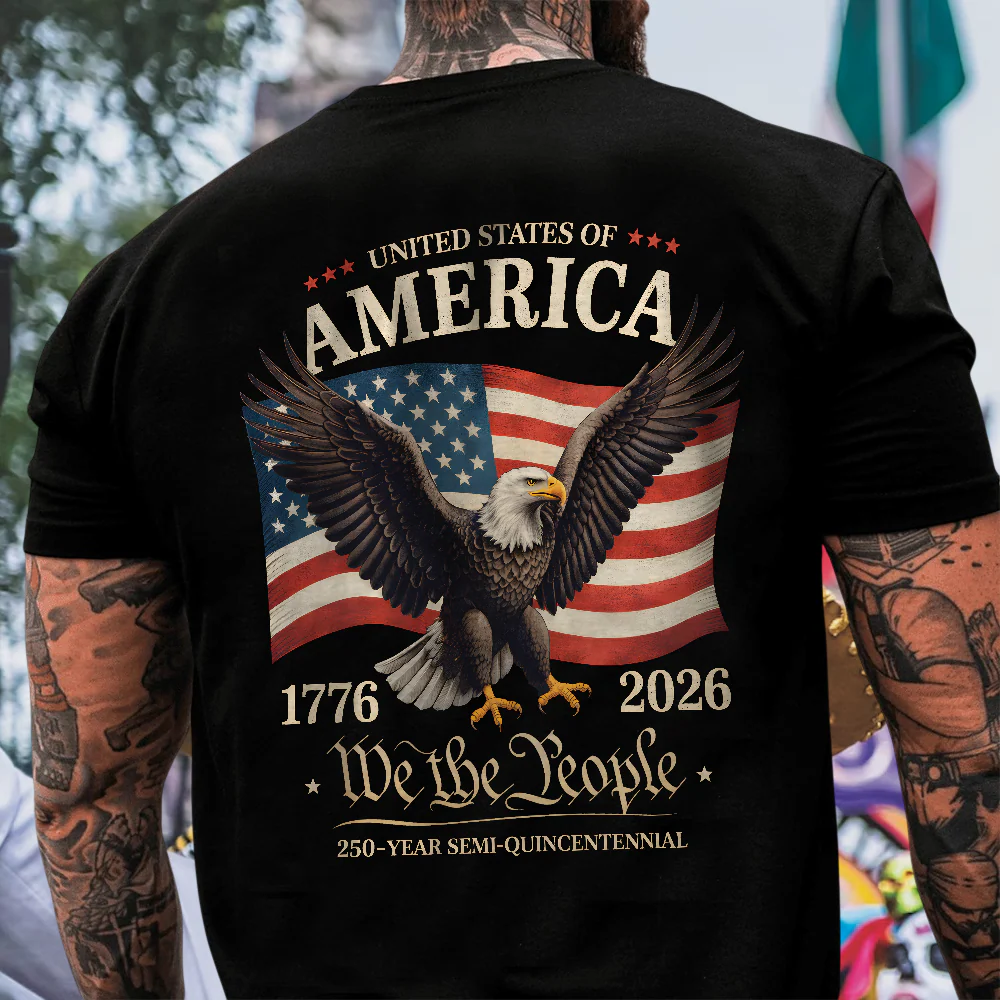 America 250th Anniversary We The People Patriotic Eagle Back Shirt HA75 920938 - Image 4