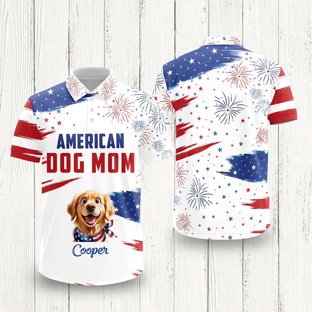 American Dog Dad Dog Mom Polo Shirt Gifts For Dog Lovers TH10 898709 - Image 3