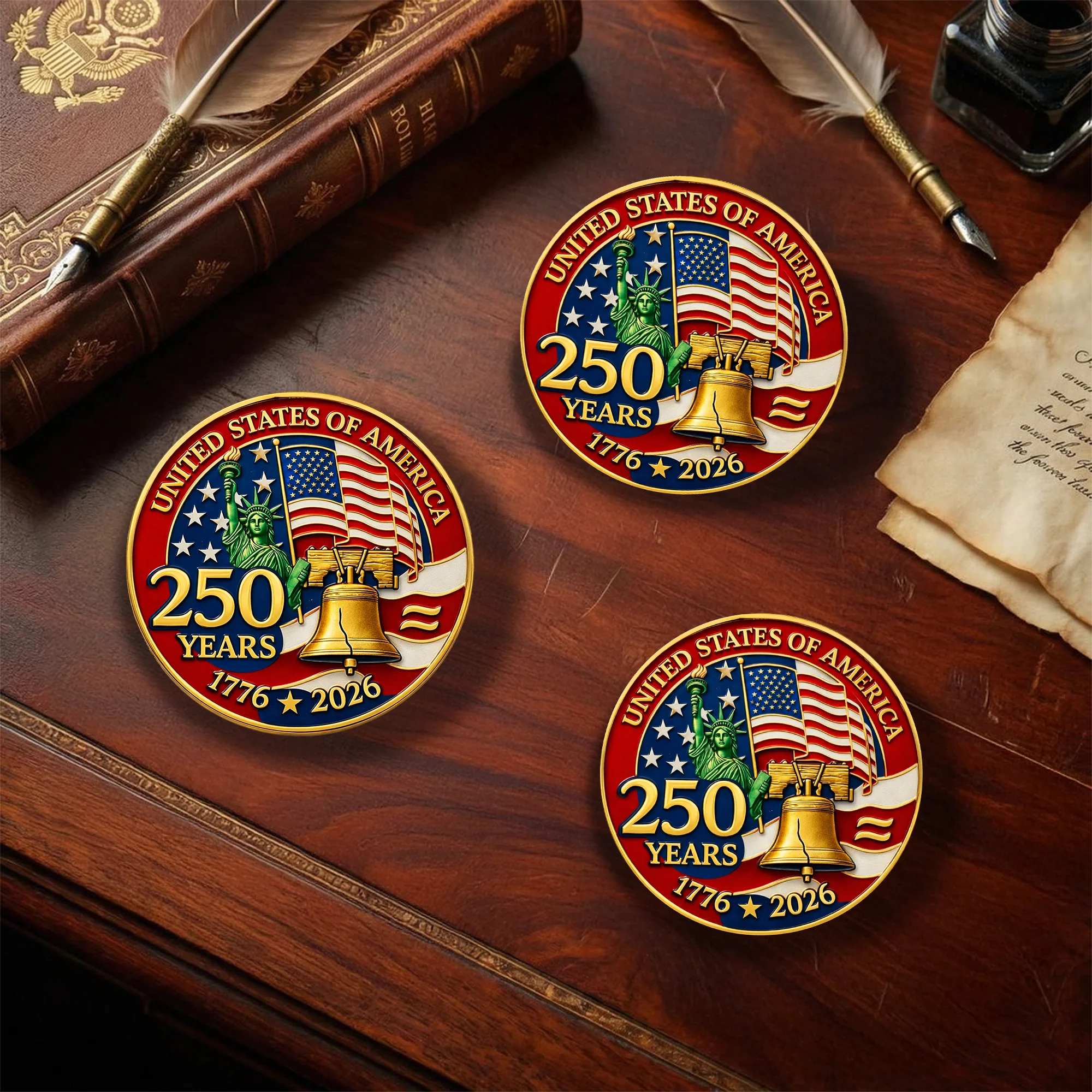 American Flag 250 Years Anniversary 1776-2026 Stainless Steel Metal Pin for Patriot's Day Independence Day LM32 899511 - Image 6