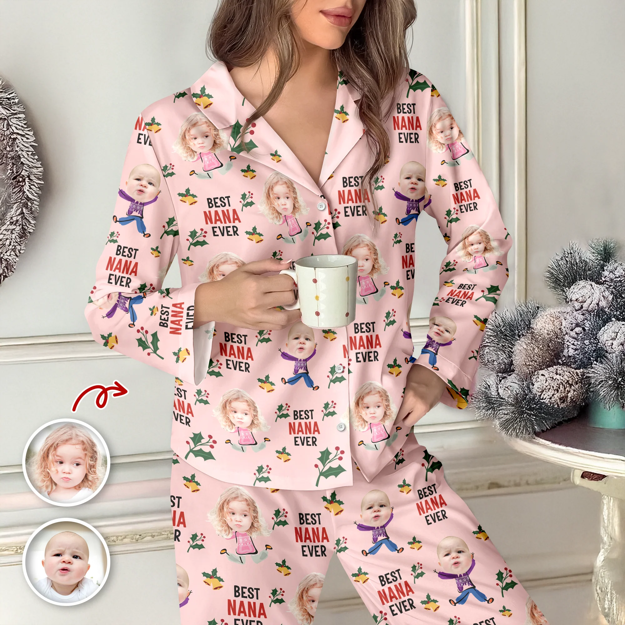 Best Nana Ever Custom Photo Grandkids - Personalized Pajamas LM32 895039 - Image 4