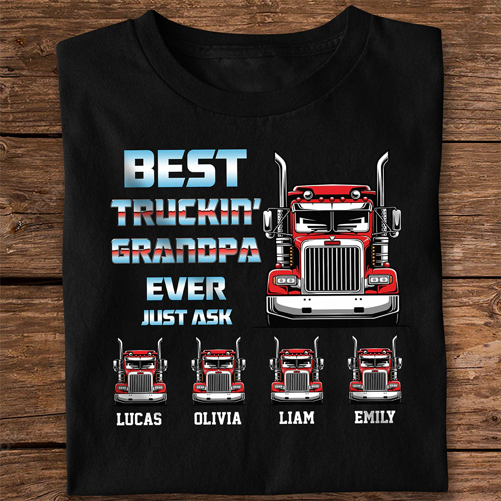 Best Truckin Dad - Personalized Dark Shirt TH10 894511 - Image 3
