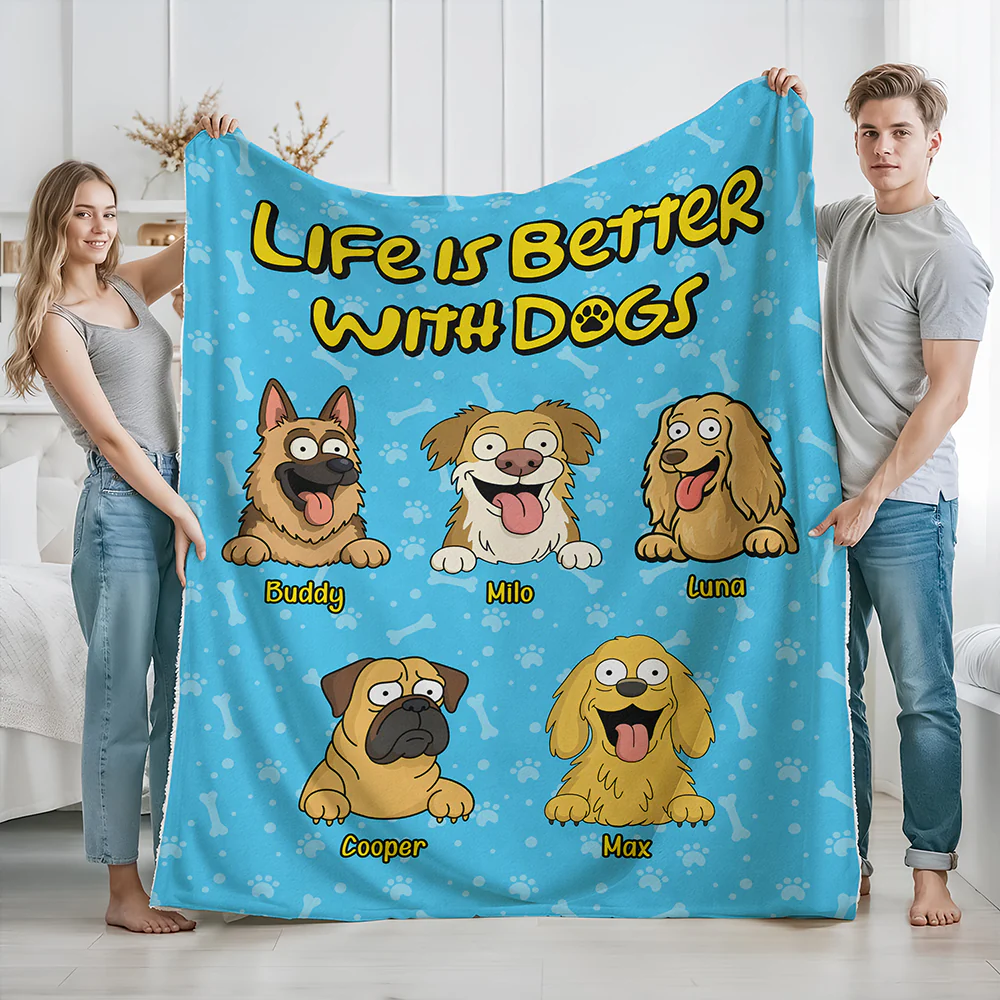 Better With My Dogs Personalized Blanket HA75 892138 - Image 4