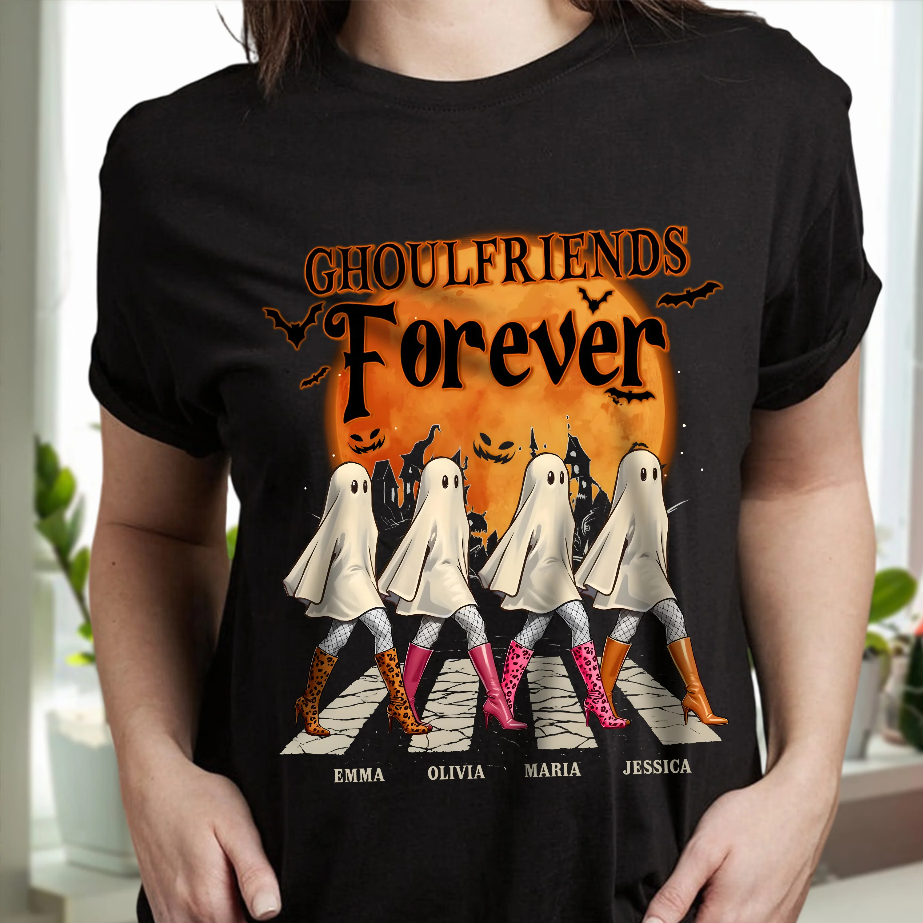 Bootiful Besties - Personalized Dark Shirt Halloween Birthday Gifts For Women, Besties, Sisters, BFF CH07 899320 - Image 2