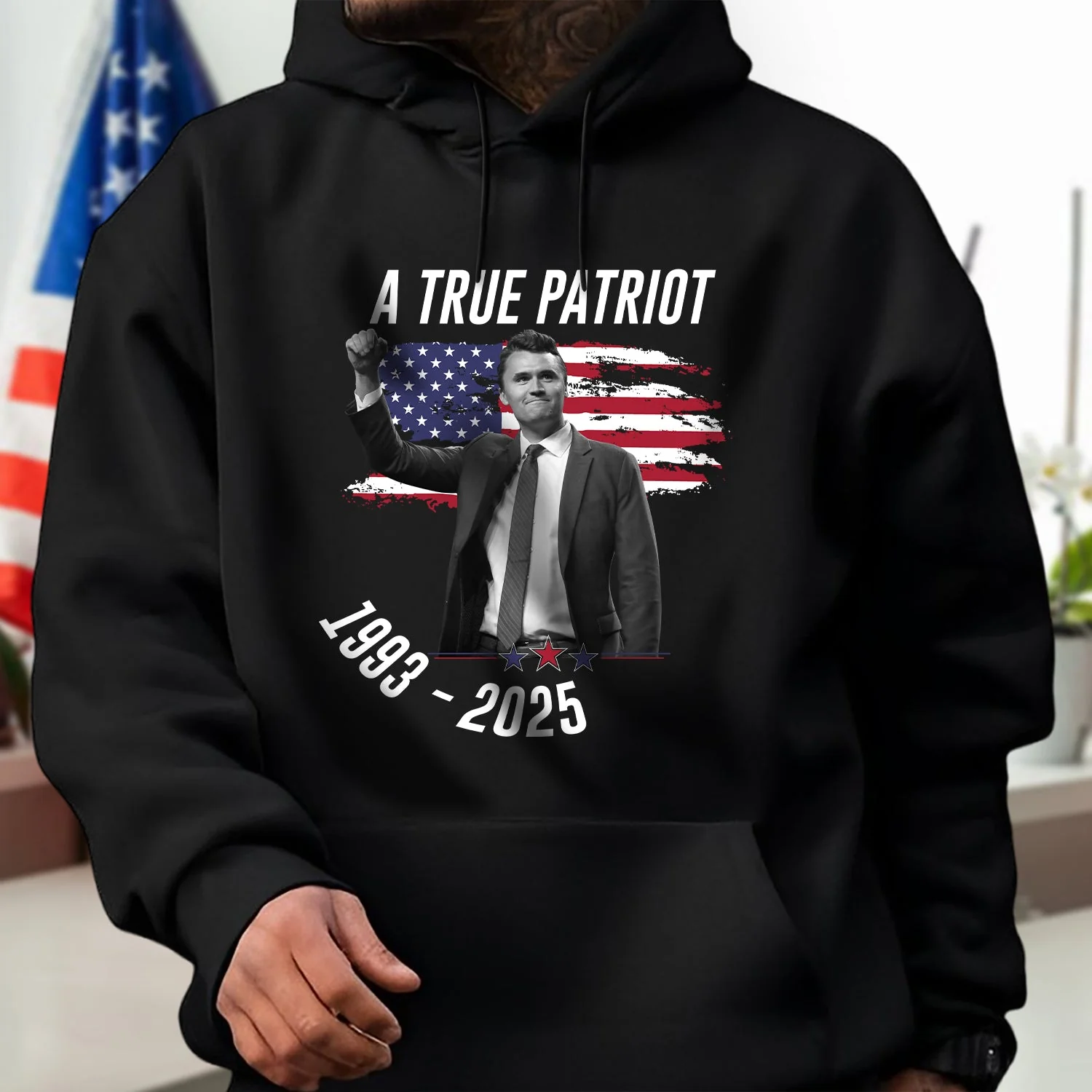 Charlie Kirk - A True Patriot Dark Shirt LM32 65435 - Image 6