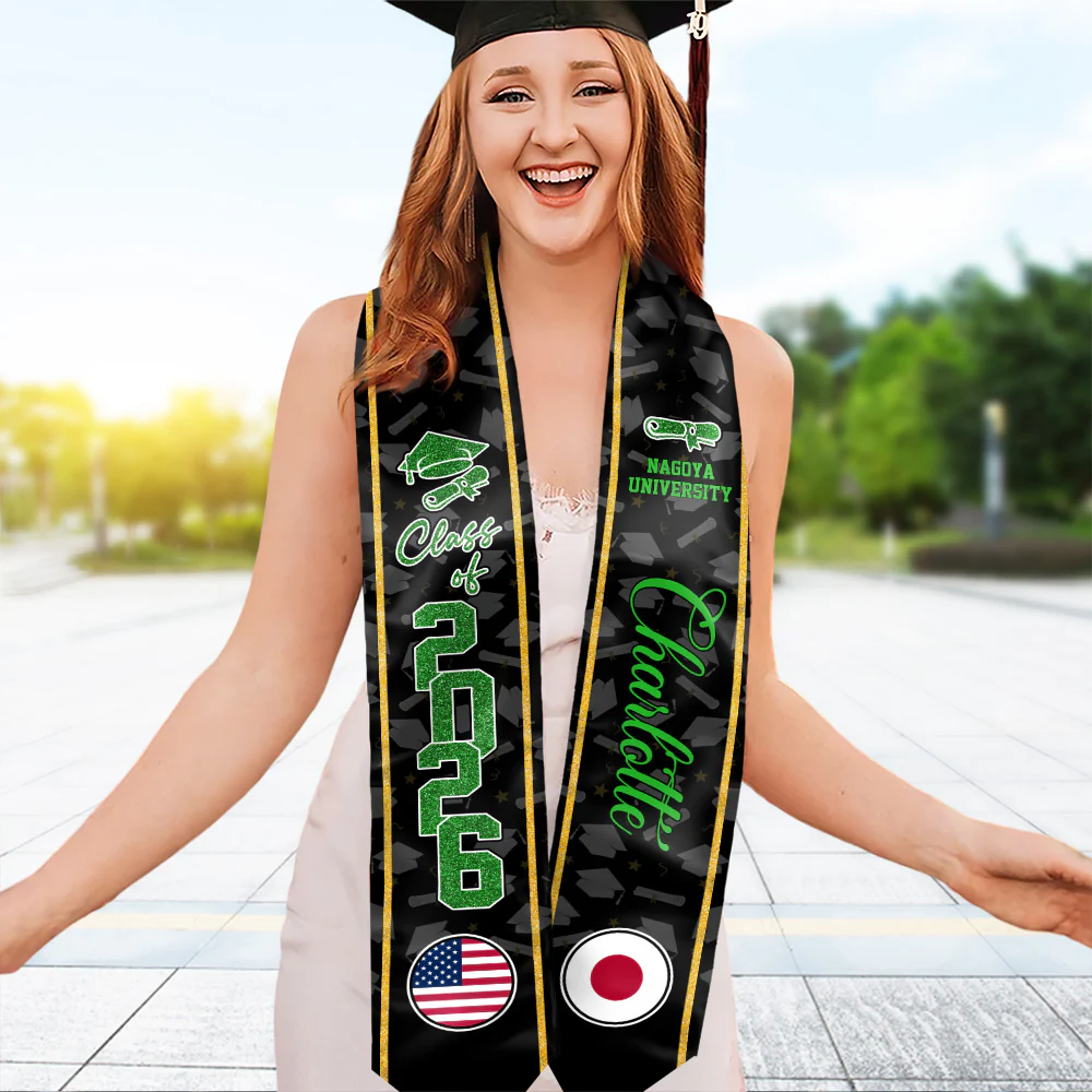 Class of 2026 Graduation Stole with Custom Name & Country Flag TH10 898309 - Image 6