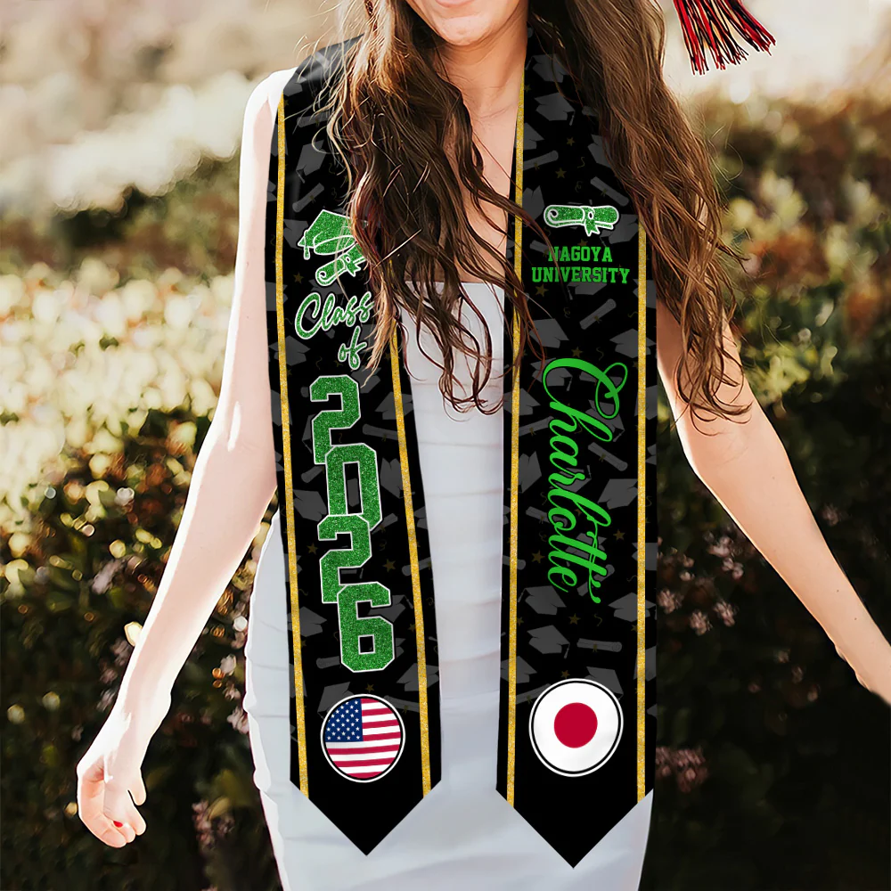 Class of 2026 Graduation Stole with Custom Name & Country Flag TH10 898309 - Image 7