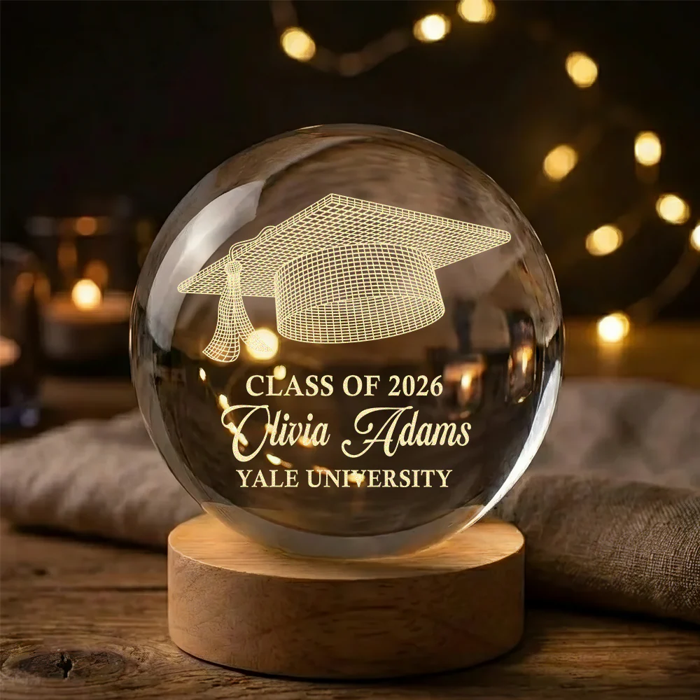 Class Of Graduation Senior Illusion Graduation Cap - Personalized Crystal Ball LED Night Light HO82 901416 - Image 2