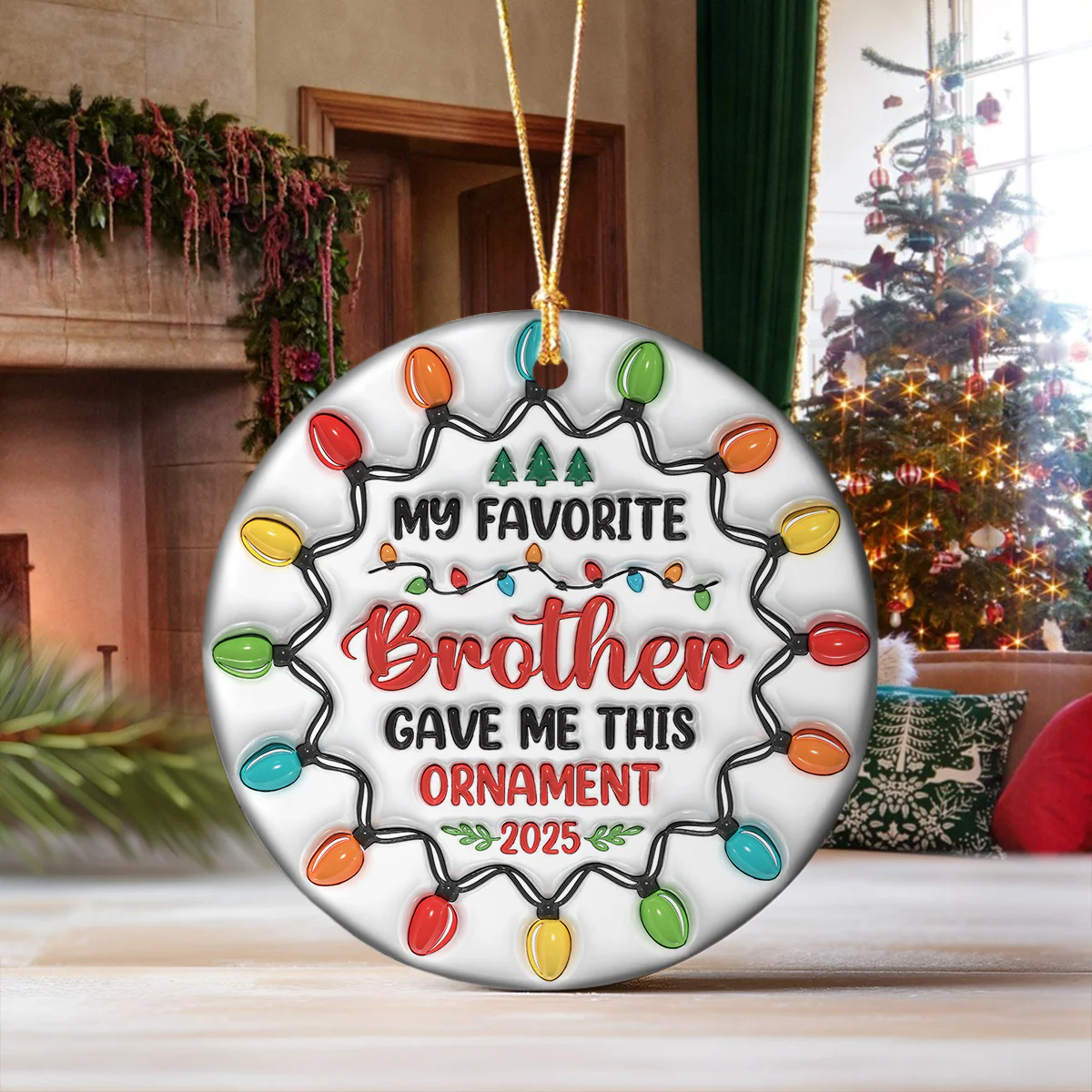 Custom 3D Inflated Effect Printed Ceramic Ornament Christmas Gift for Jobs & Family TH10 894837 - Image 2