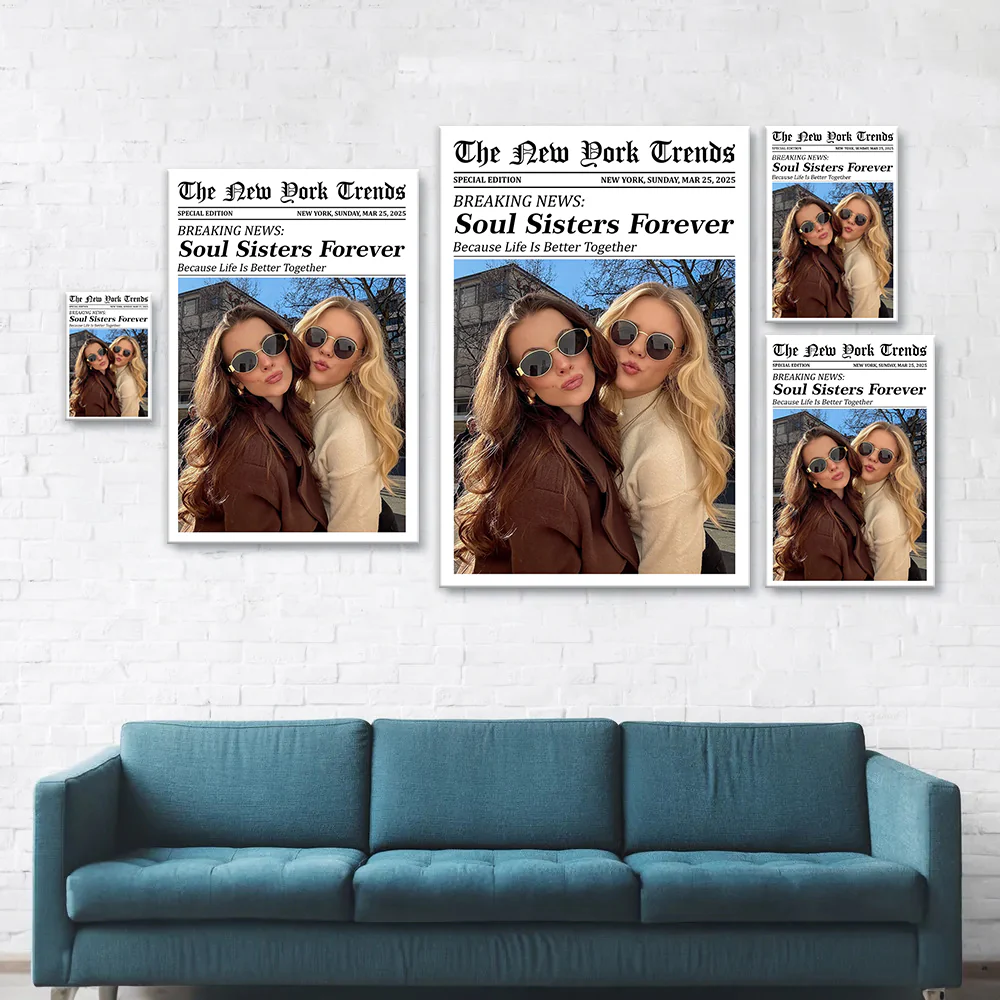 Custom Best Friends Photo Gift - Personalized Newspaper Photo Poster CH07 896478 - Image 6