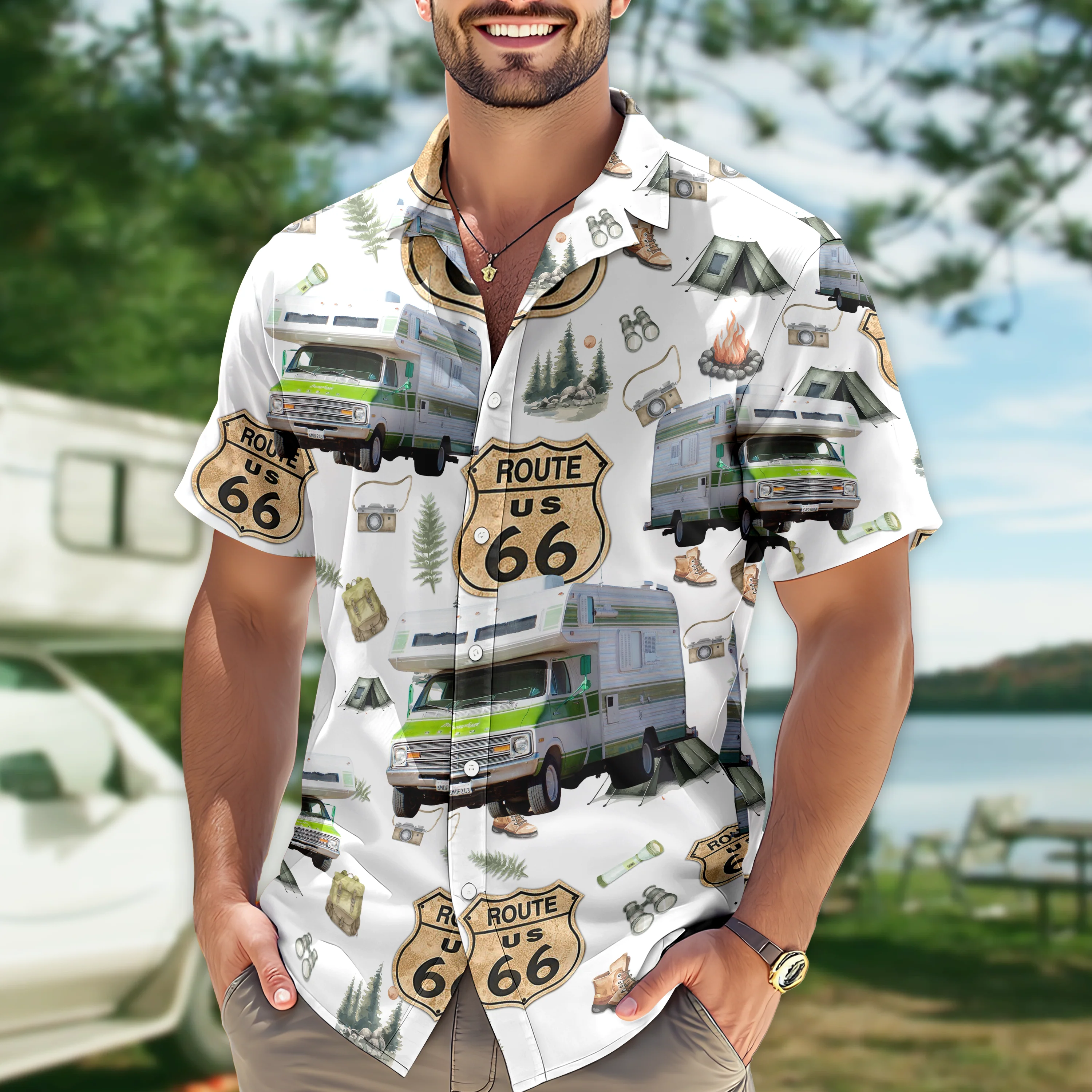 Custom Camping Car Photo Hawaiian Shirt TH10 892737 - Image 3