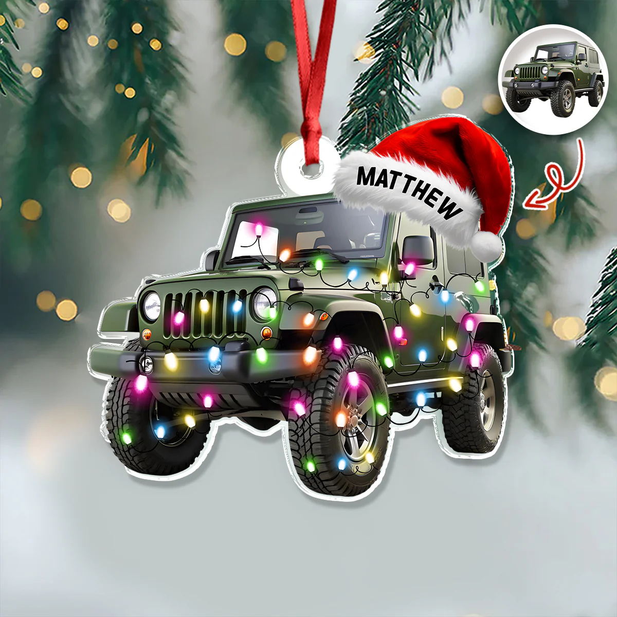 Custom Car Photo Acrylic Ornament For Christmas TH10 894439 - Image 5
