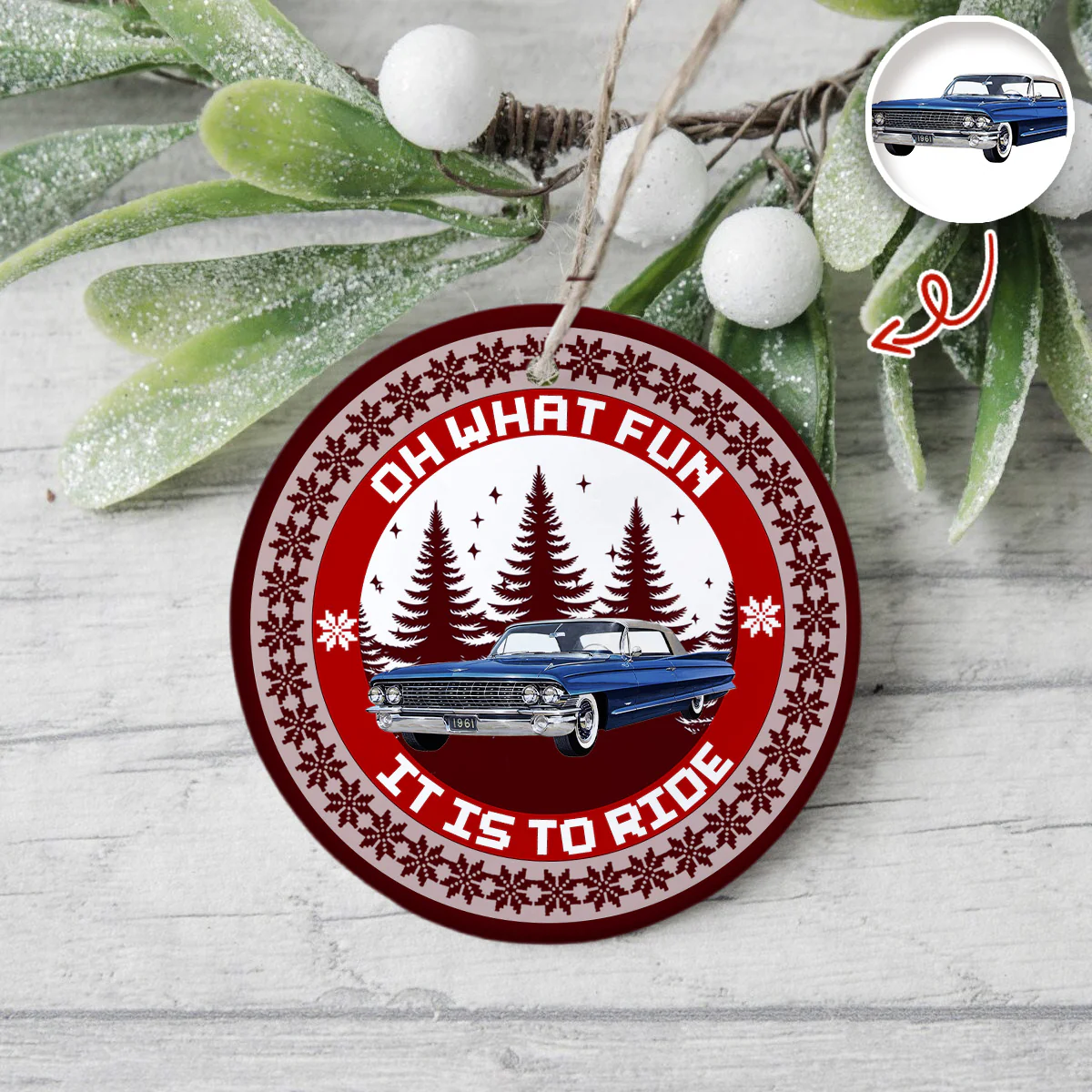 Custom Car Photo Oh What Fun It Is To Ride Ceramic Ornament Gift For Men, Car Lovers HA75 897654 - Image 5