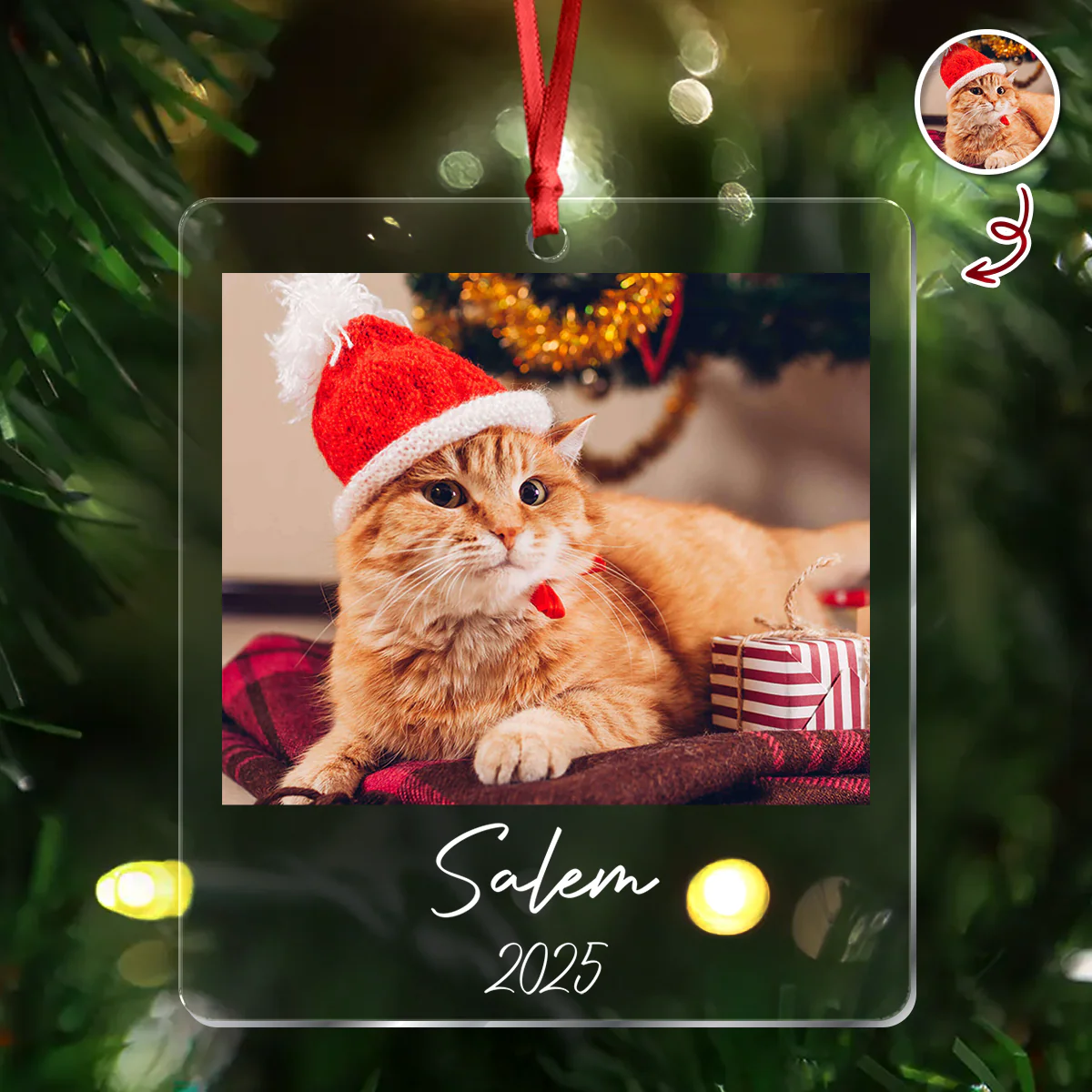 Custom Cat Photo Acrylic Ornament Christmas Gift For Cat Lovers LM32 895771 - Image 8