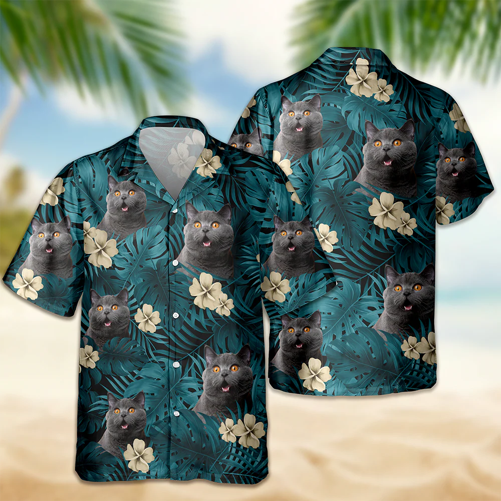 Custom Cat Photo Flower Tropical Hawaiian Shirt TH10 892905 - Image 6