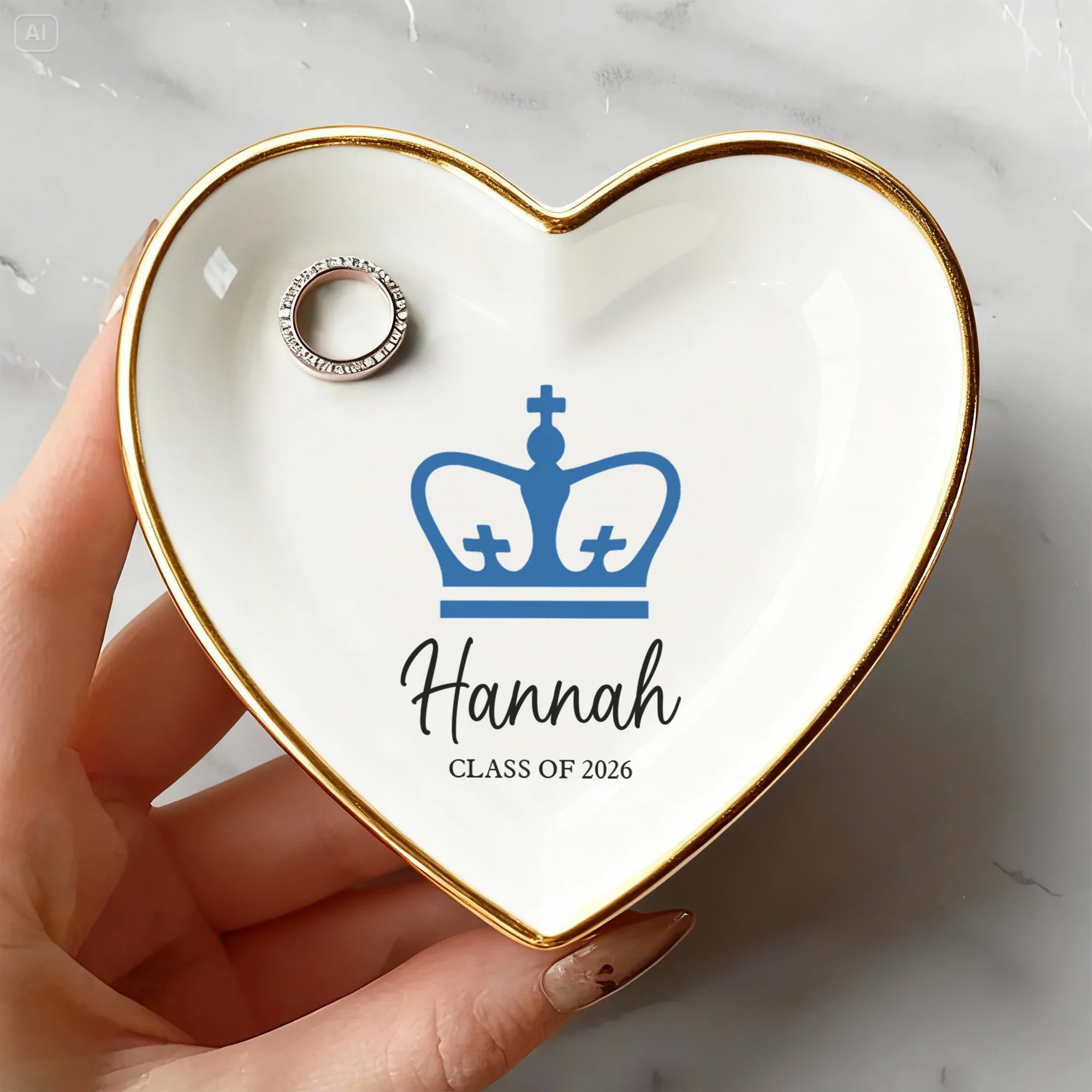 Custom College Logo Graduation Class Of 2026 Jewelry Ring Dish LM32 899407 - Image 4